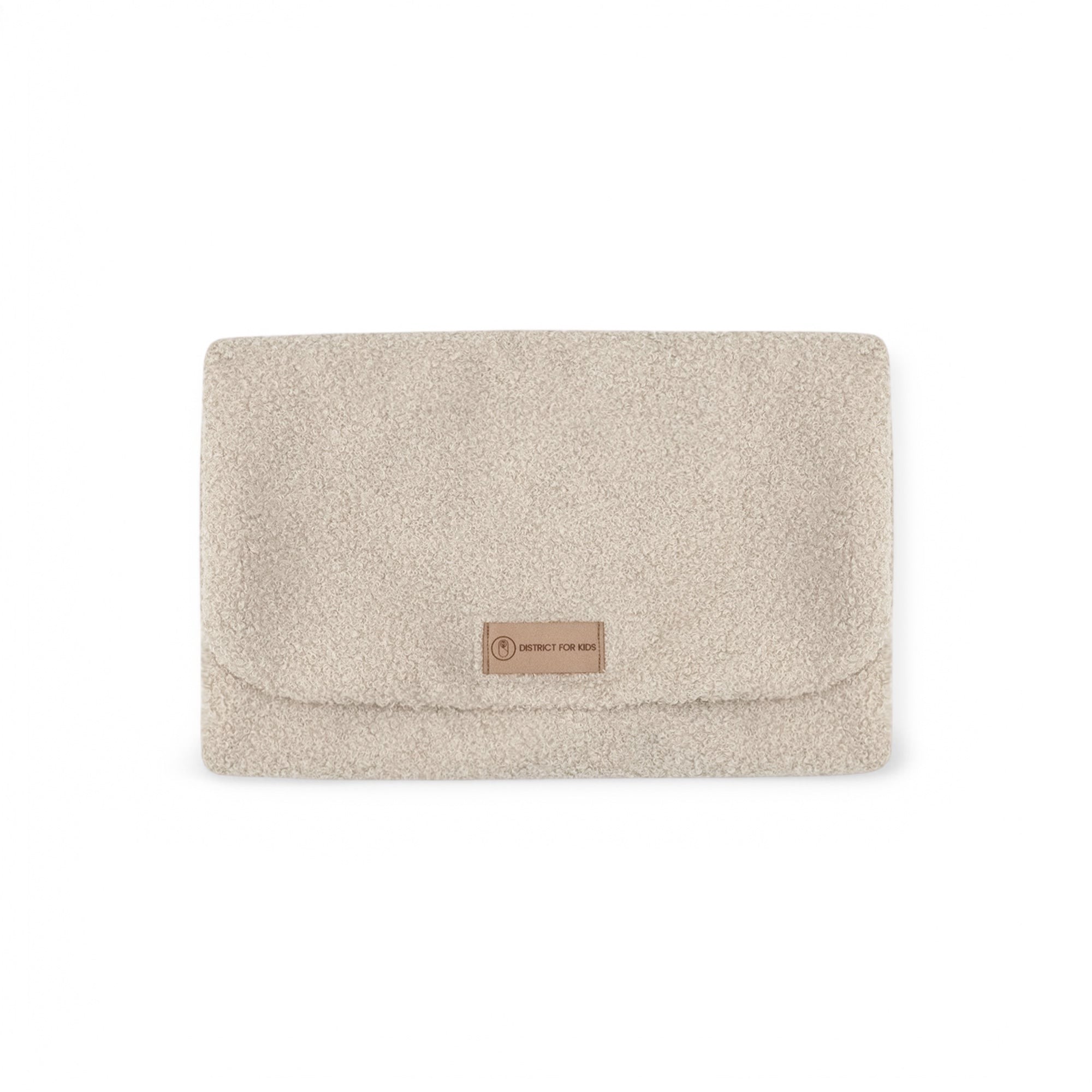 Wickelunterlage Teddystoff Bouclé – praktische Windeltasche für unterwegs - Beige - Wickelauflage
