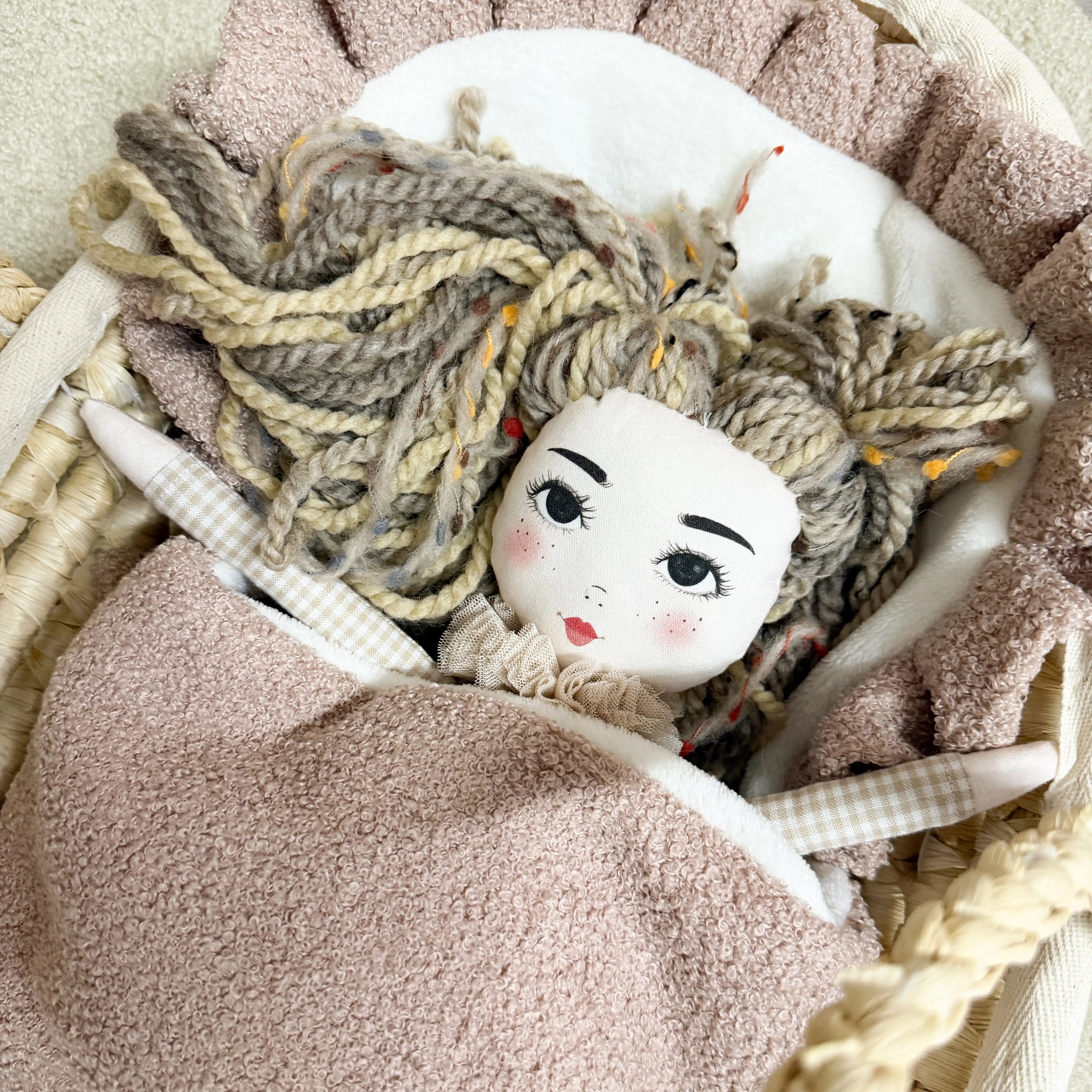 Babyschlafsack für Puppen & Kuscheltiere - Teddystoff Boucle District for Kids