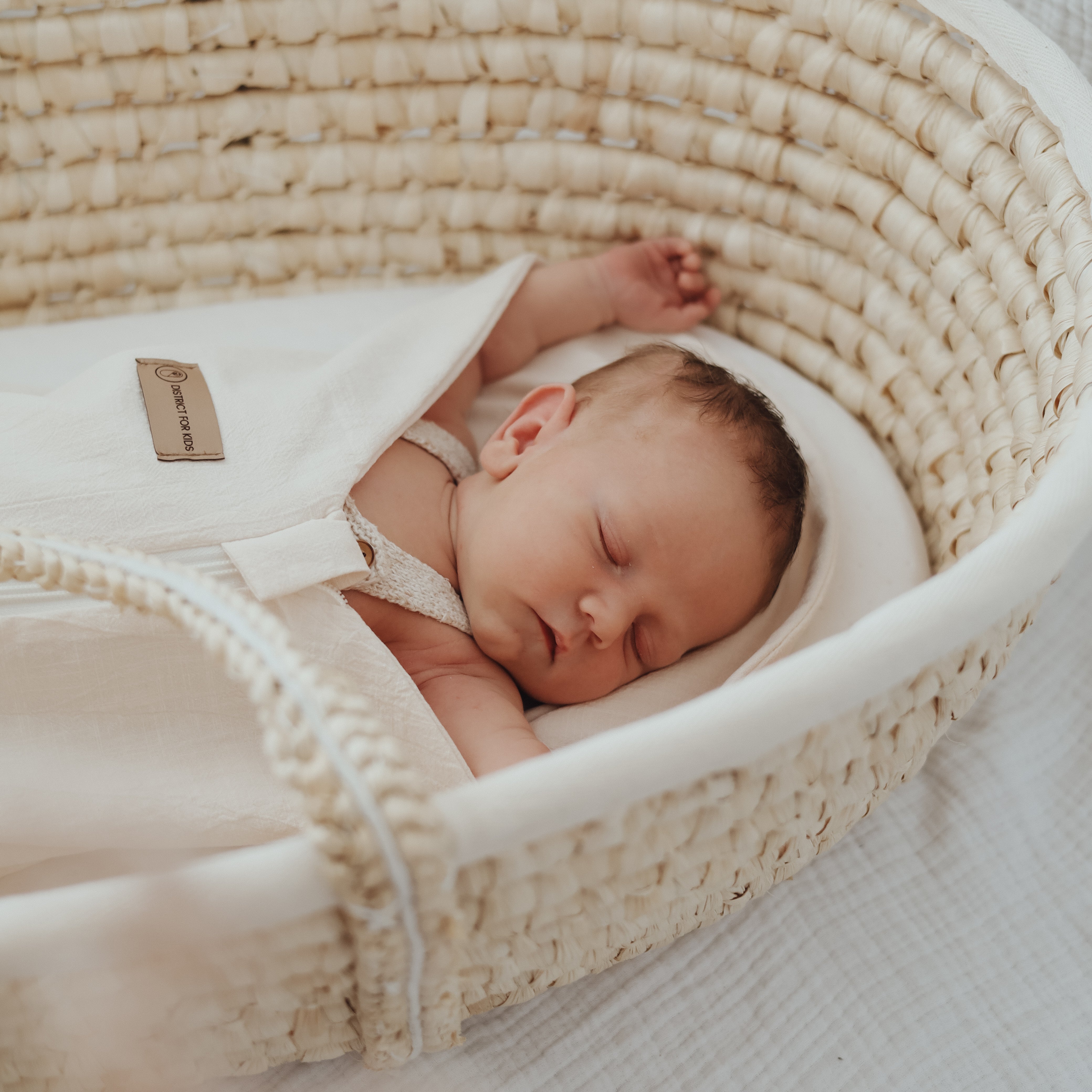 Pucksack Leinen creme mitwachsend - Atmungsaktiver Babyschlafsack - Pucksack