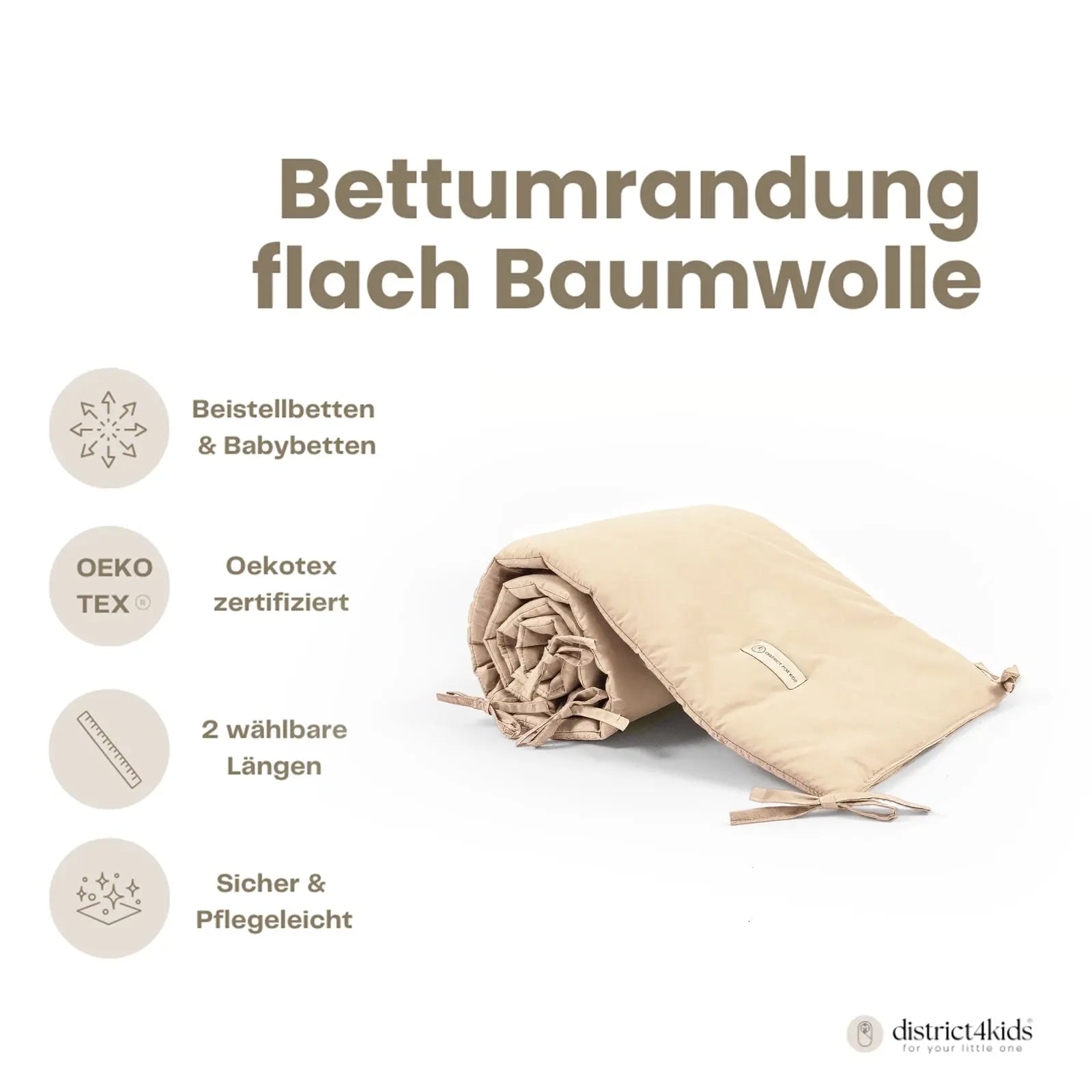 Bettumrandung Baumwolle für Baby- und Beistellbetten – Schutz, Komfort & Qualität District for Kids