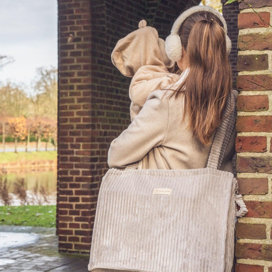 Kinderwagentasche inkl. Wickelunterlage Cord | Wickeltasche-Wickeltasche-District for Kids-Creme-District for Kids