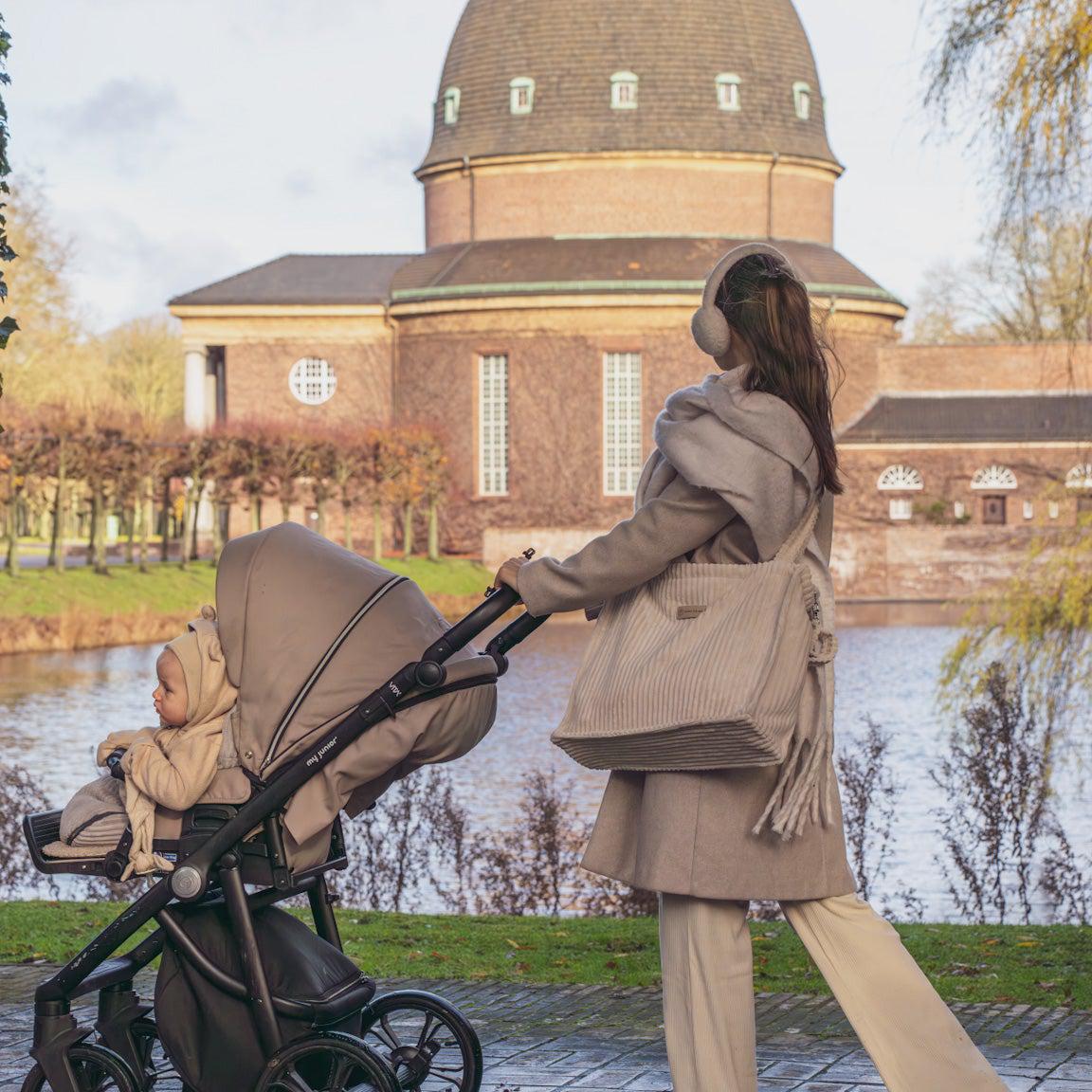 Kinderwagentasche inkl. Wickelunterlage Cord | Wickeltasche-Wickeltasche-District for Kids-Creme-District for Kids