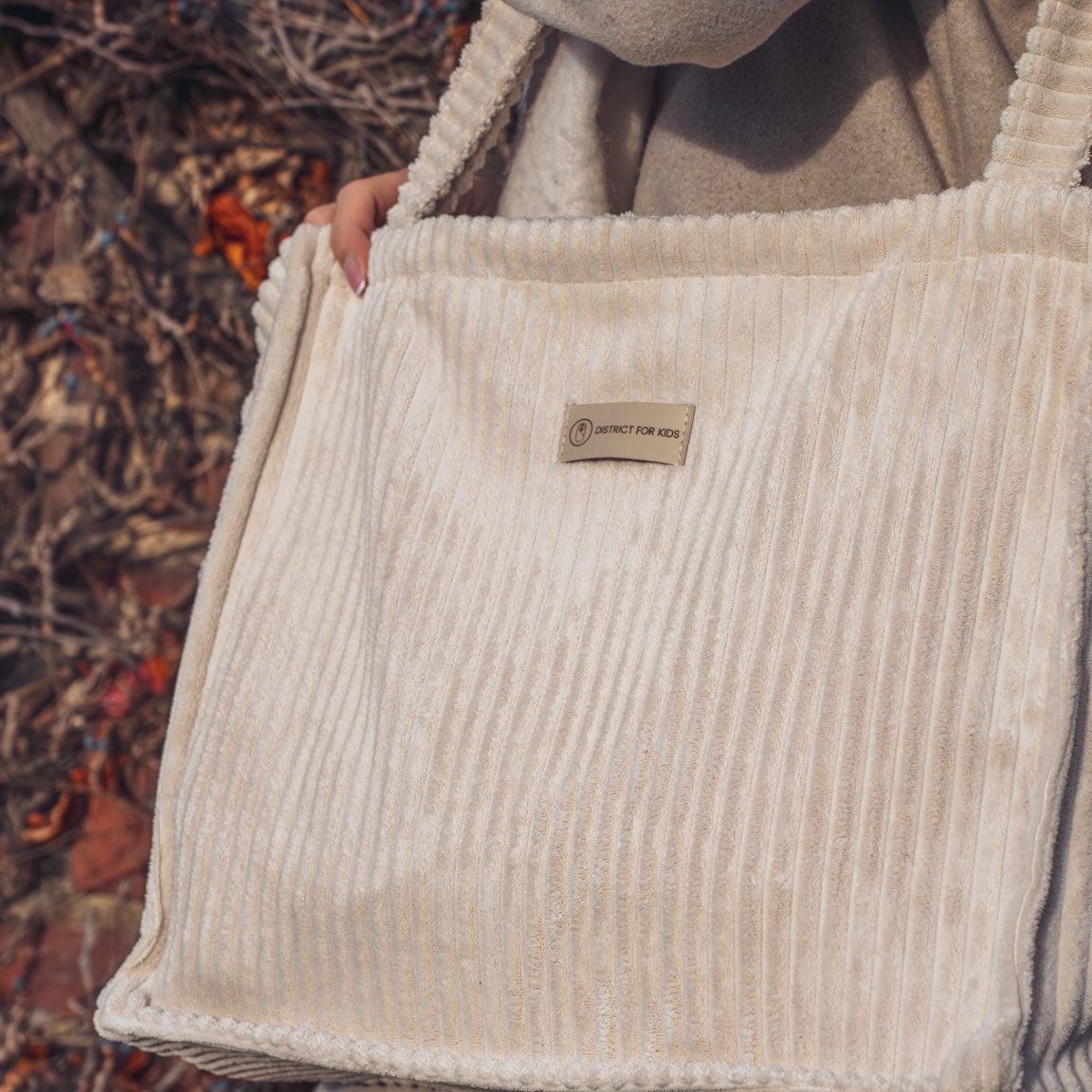 Kinderwagentasche inkl. Wickelunterlage Cord | Wickeltasche-Wickeltasche-District for Kids-Creme-District for Kids