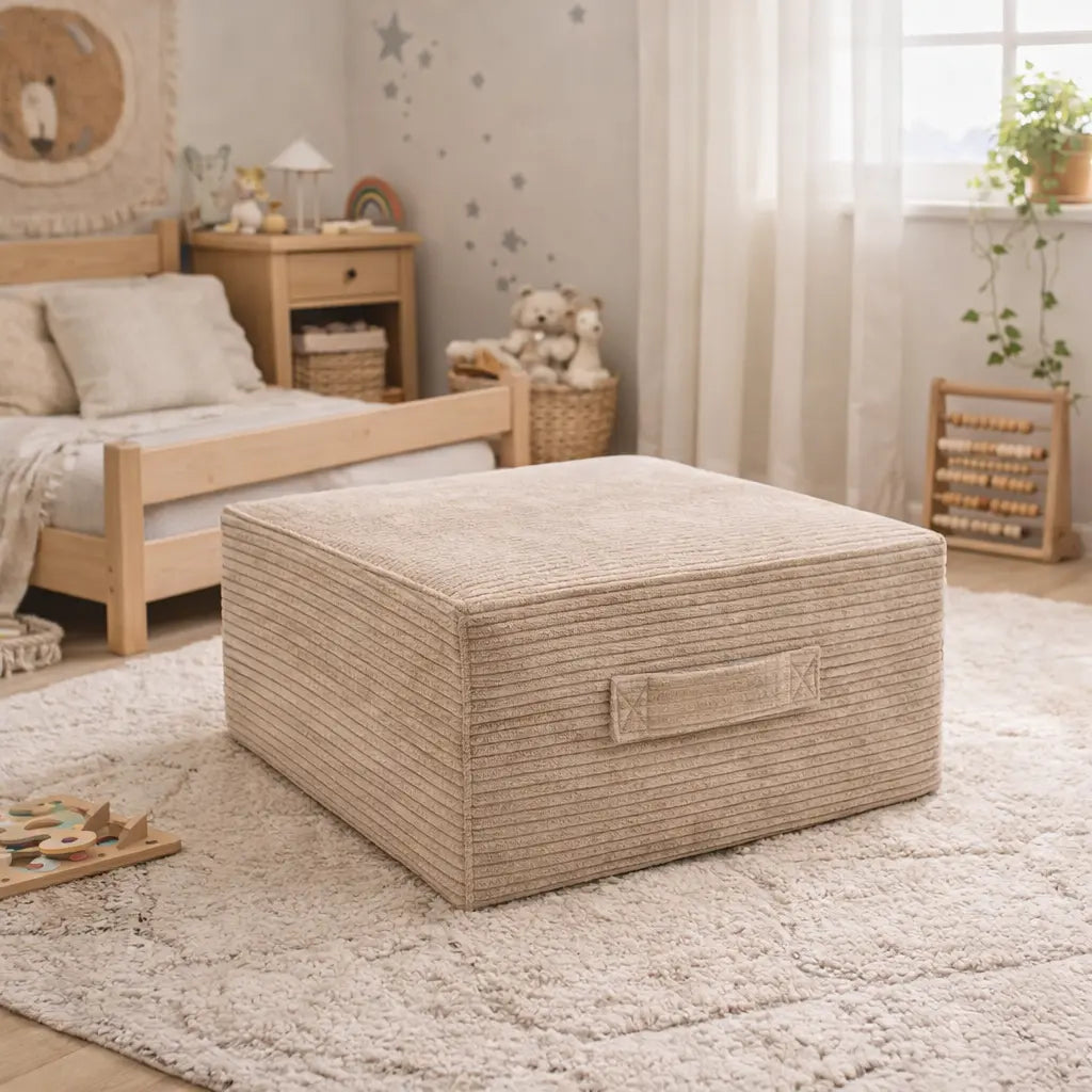Sitzsack Cube Cord mit Stauraum | Hide and Seat District for Kids