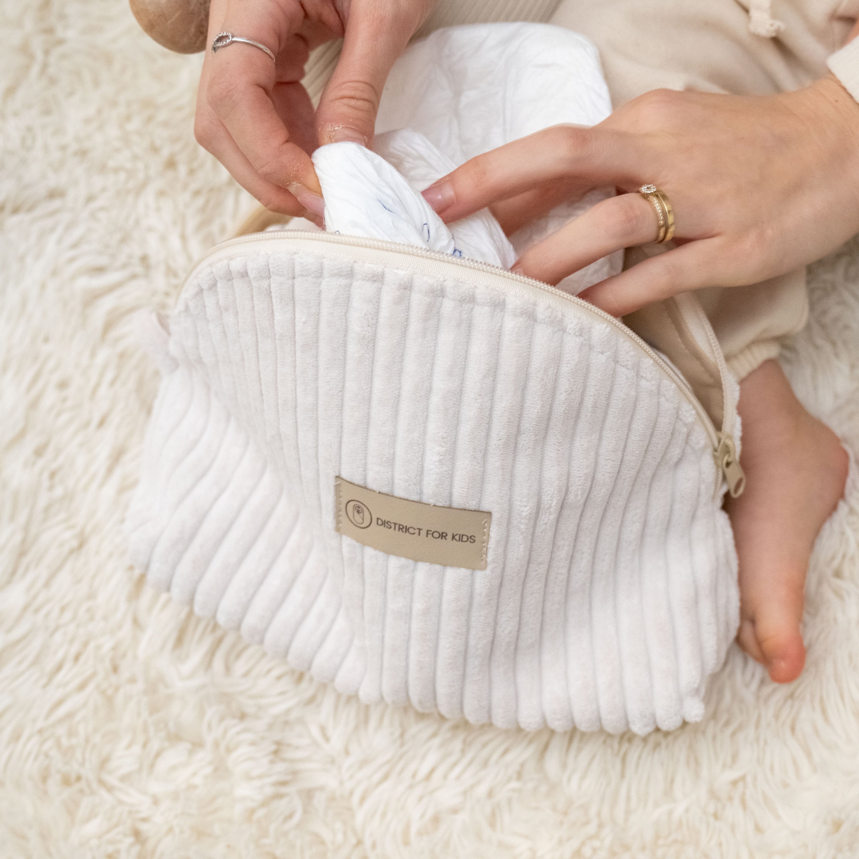 Kosmetiktasche Cord-Baby & Kleinkind-District for Kids-Creme-District for Kids