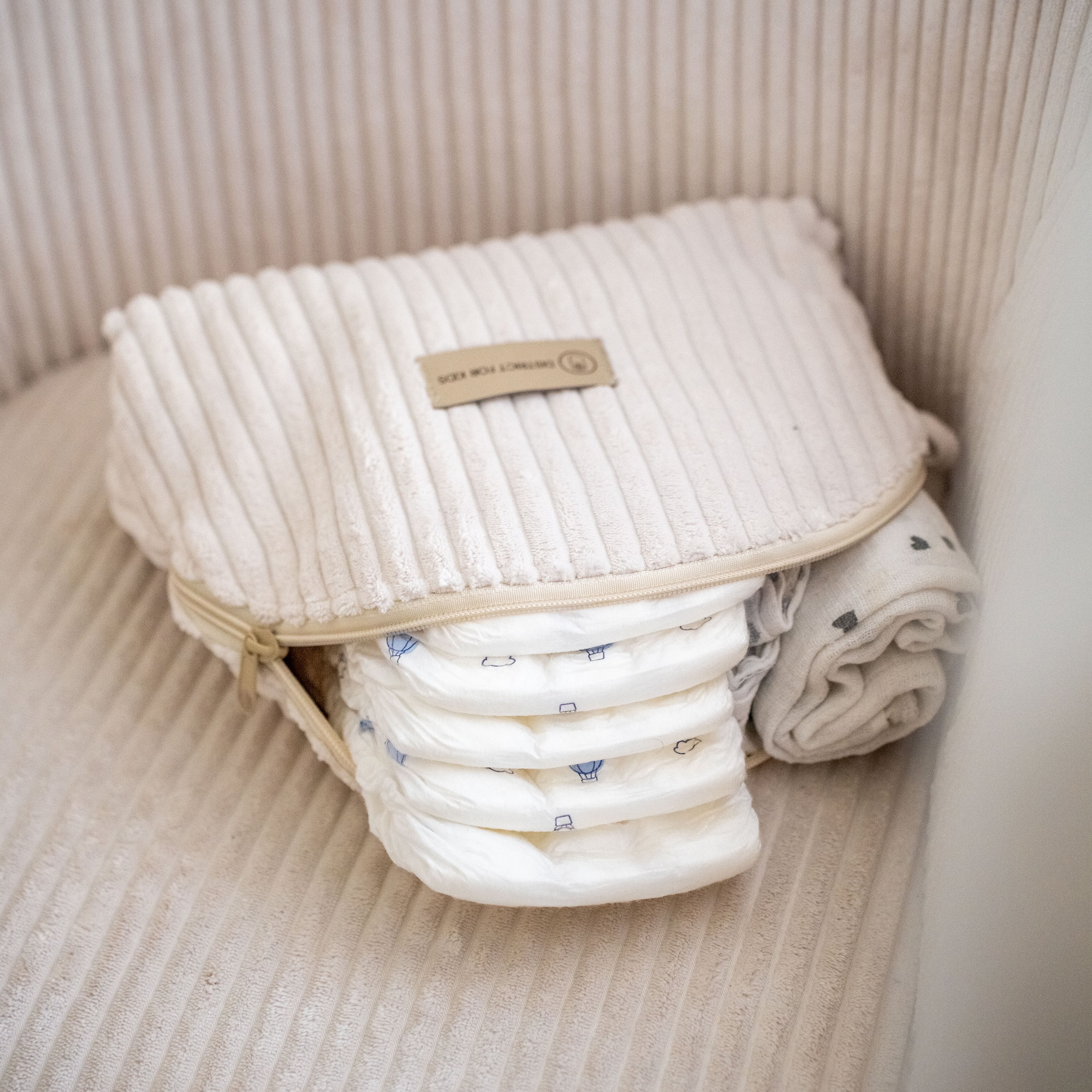 Kosmetiktasche Cord-Baby & Kleinkind-District for Kids-Creme-District for Kids