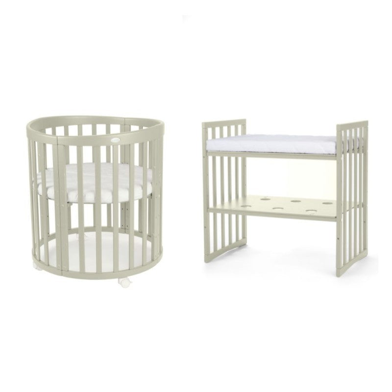 Mitwachsendes Babybett 7-in-1 – Ein Bett für viele Jahre | Ovale Form-Babybett-Waldin-Natur-District for Kids