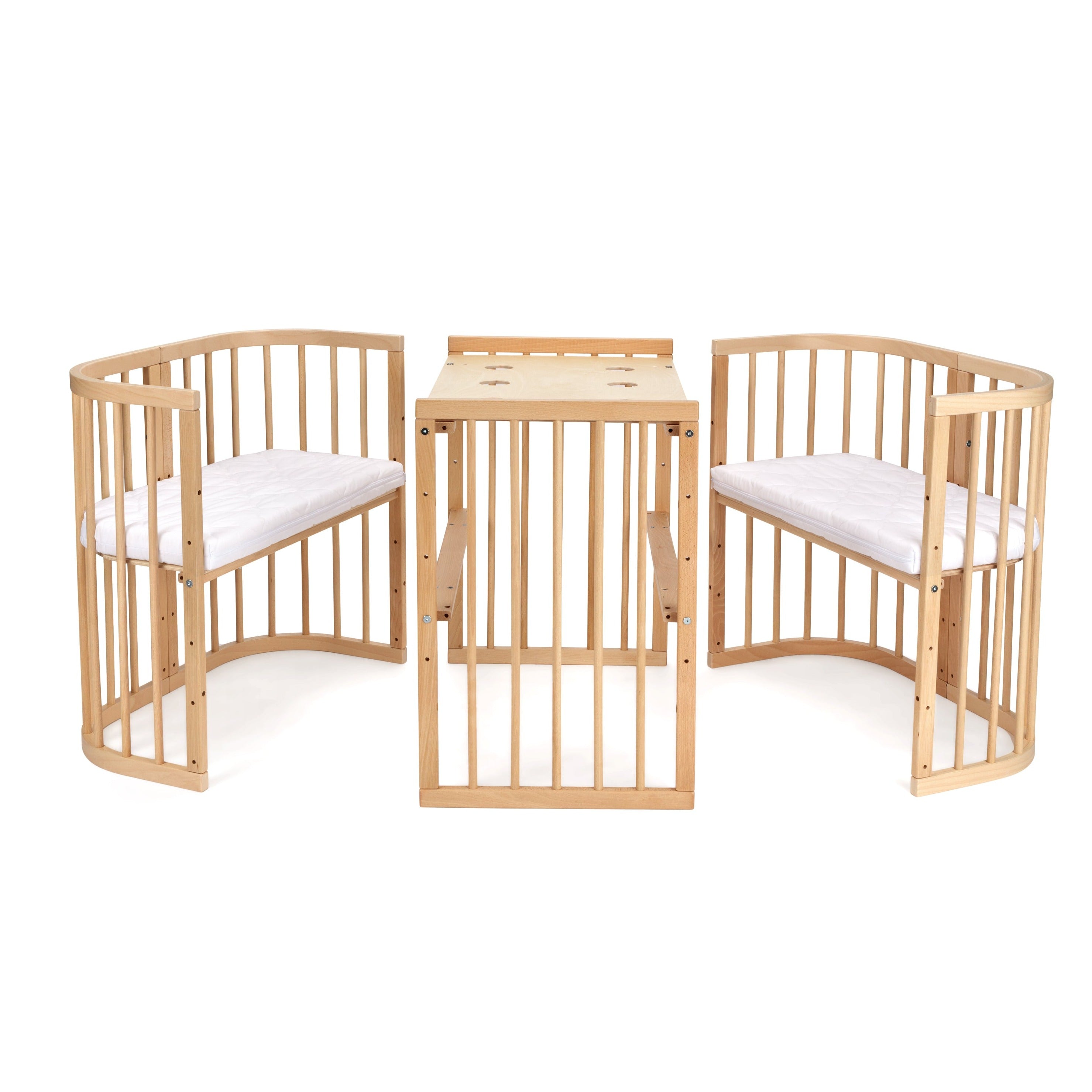 Mitwachsendes Babybett 7-in-1 – Ein Bett für viele Jahre | Quadratische Form-Babybett-Waldin-Natur-District for Kids