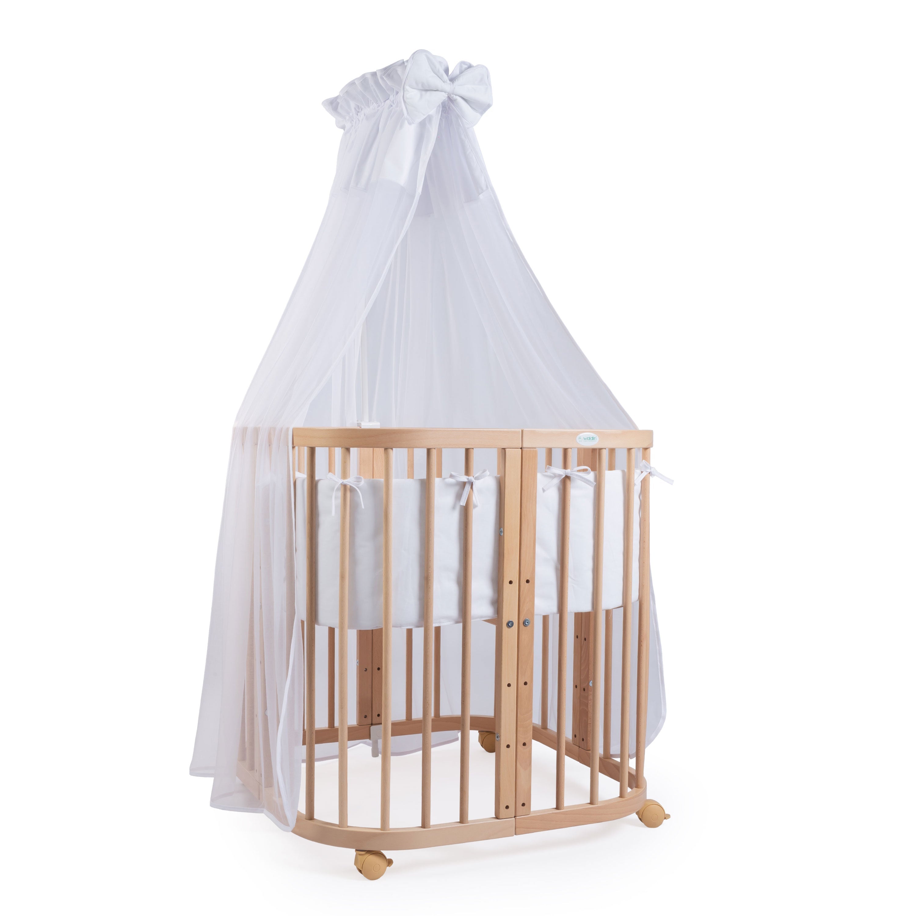 Mitwachsendes Babybett 7-in-1 – Ein Bett für viele Jahre | Quadratische Form-Babybett-Waldin-Natur-District for Kids
