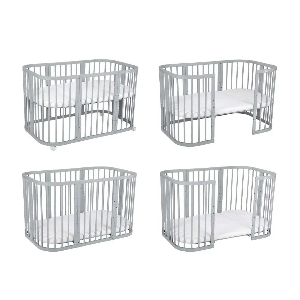 Mitwachsendes Babybett 7-in-1 – Ein Bett für viele Jahre | Quadratische Form-Babybett-Waldin-Natur-District for Kids