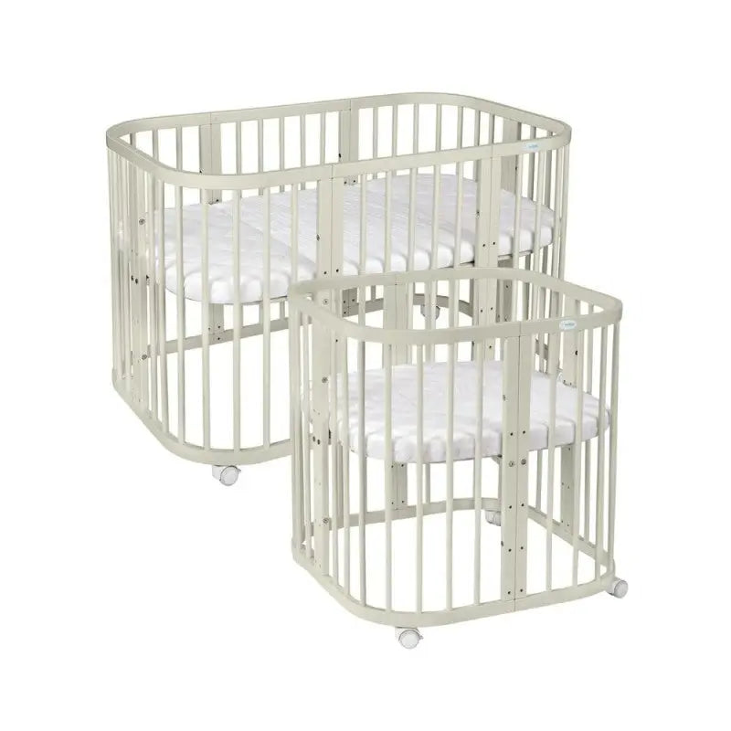 Mitwachsendes Babybett 7-in-1 – Ein Bett für viele Jahre | Quadratische Form-Babybett-Waldin-Taupe-District for Kids