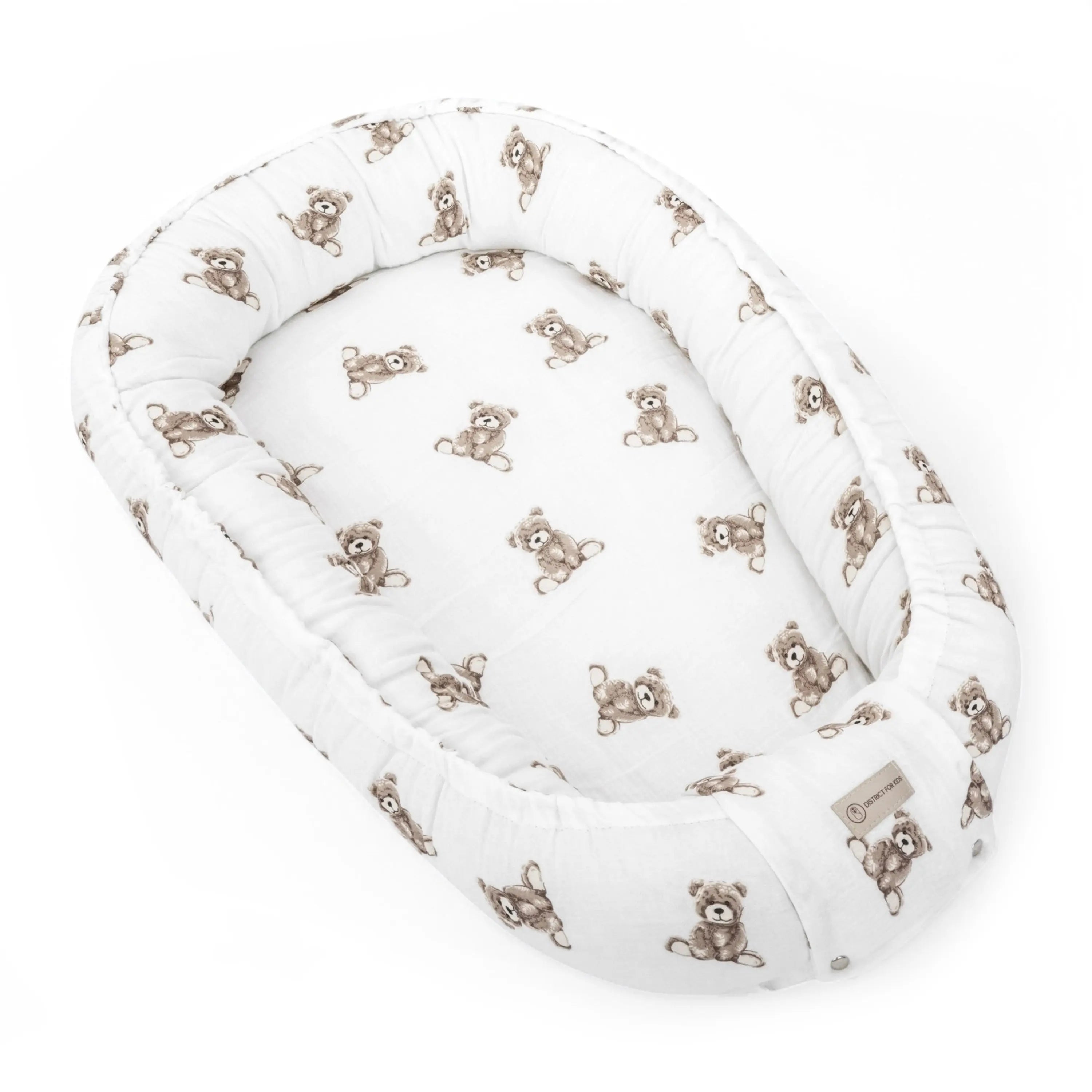 Babynestchen Musselin Teddybär – Weicher Baby-Kokon District for Kids