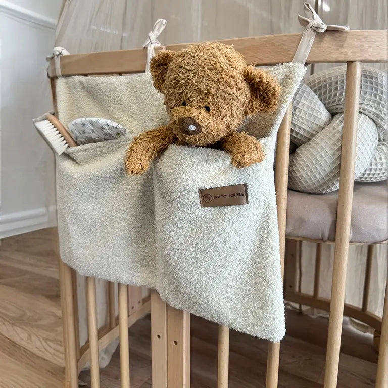 Organizer Teddystoff Boucle zum Aufhängen an Baby- oder Kinderbett-Organizer-District for Kids-Beige-District for Kids