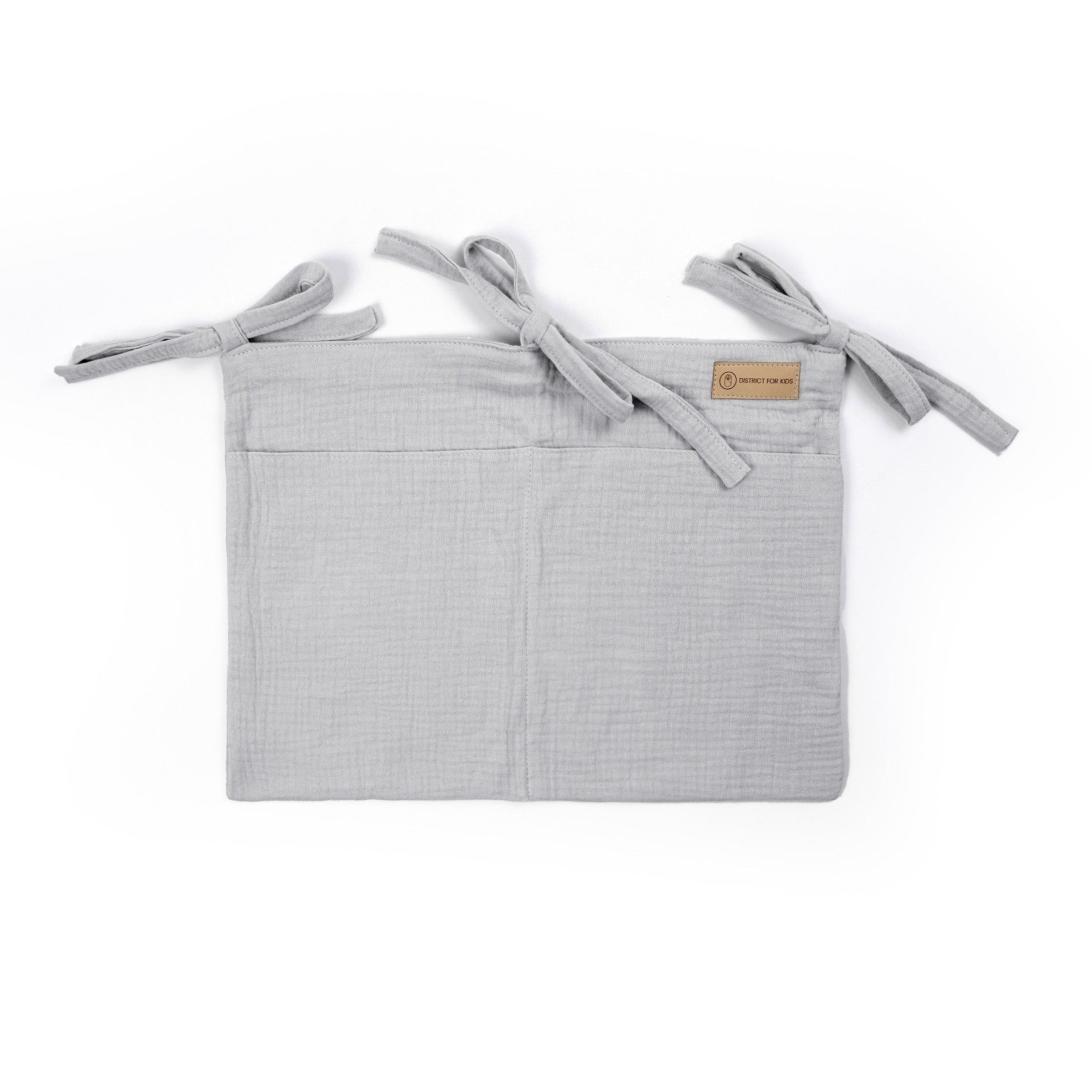 Babybett Organizer Musselin - Aufbewahrung fürs Babyzimmer - Grau - Organizer