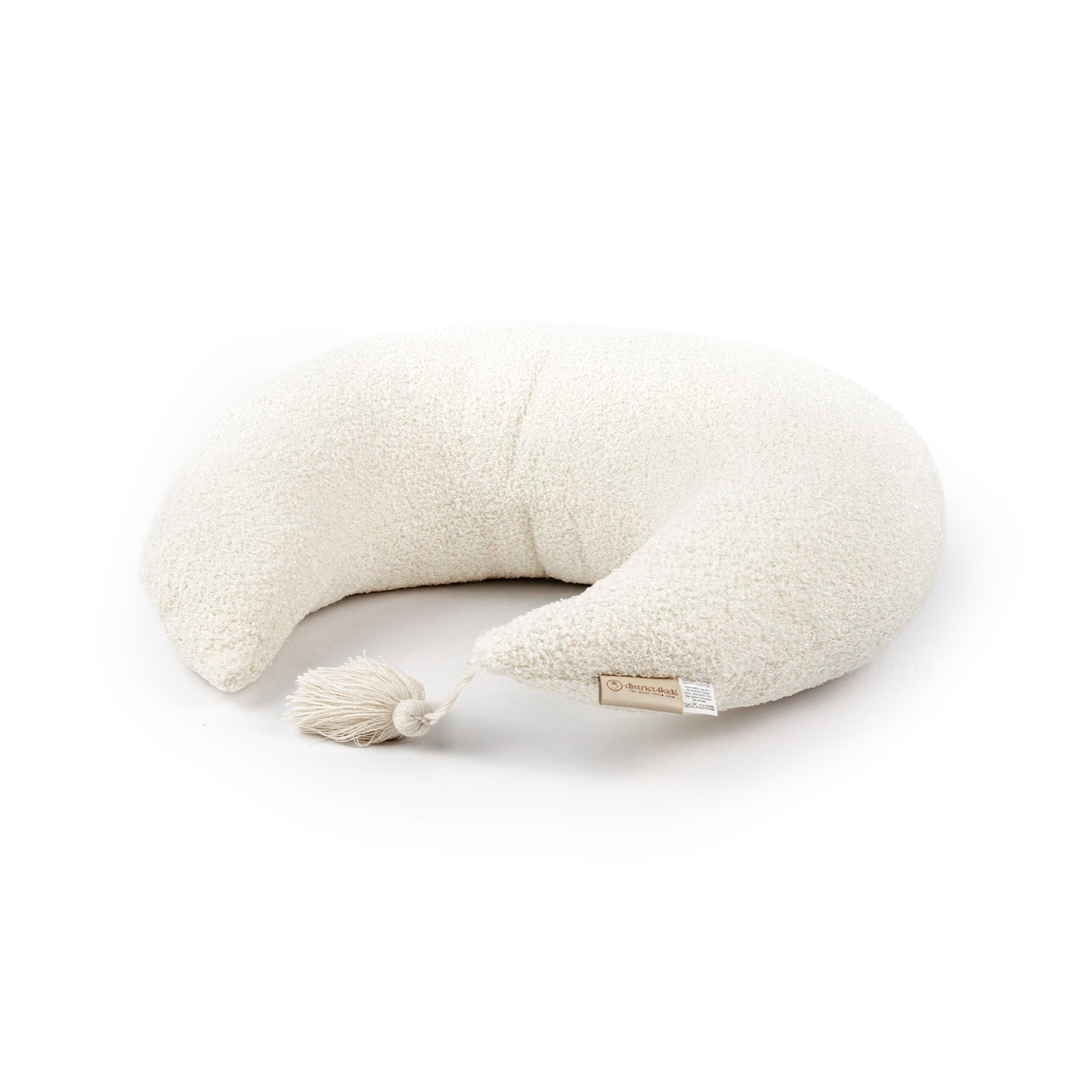 Stillkissen Halbmond Teddystoff Boucle – Komfort Unterstützung & stilvolle Optik - Creme - Stillkissen