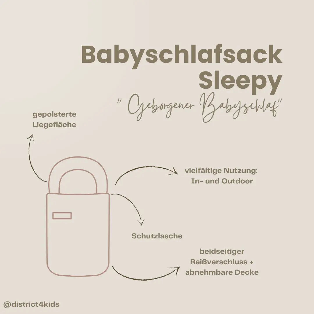 Babyschlafsack Sleepy Musselin Leoprint | 2.5 TOG Ganzjahresschlafsack District for Kids