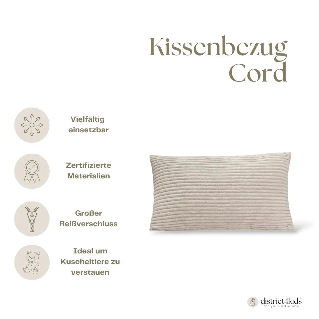 Kissenbezug Cord 40×60 cm – Bettumrandung, Deko Highlight im Kinderzimmer District for Kids