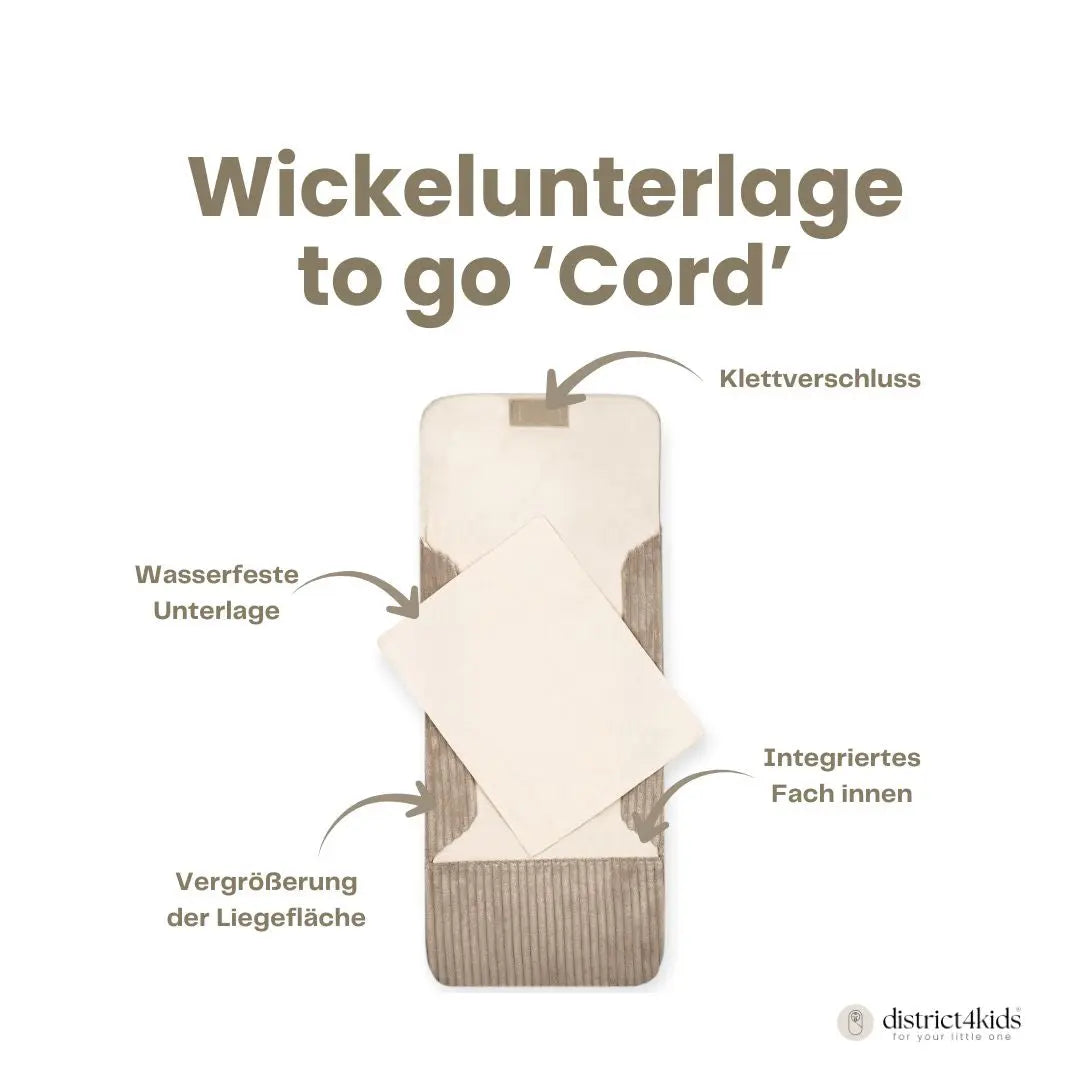 Wickelunterlage Cord – kompakte Windeltasche für unterwegs District for Kids
