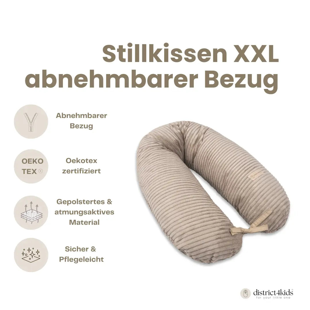 Stillkissen & Schwangerschaftskissen Cord XXL – ergonomisch & stilvoll District for Kids