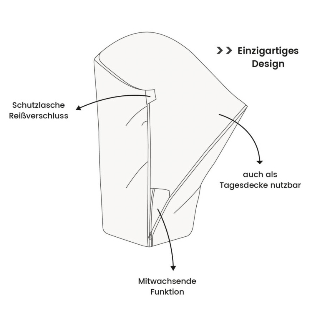 Pucksack Baumwolle Leinen 2.5 TOG-Babyschlafsack-District for Kids-80 cm-Beige-District for Kids