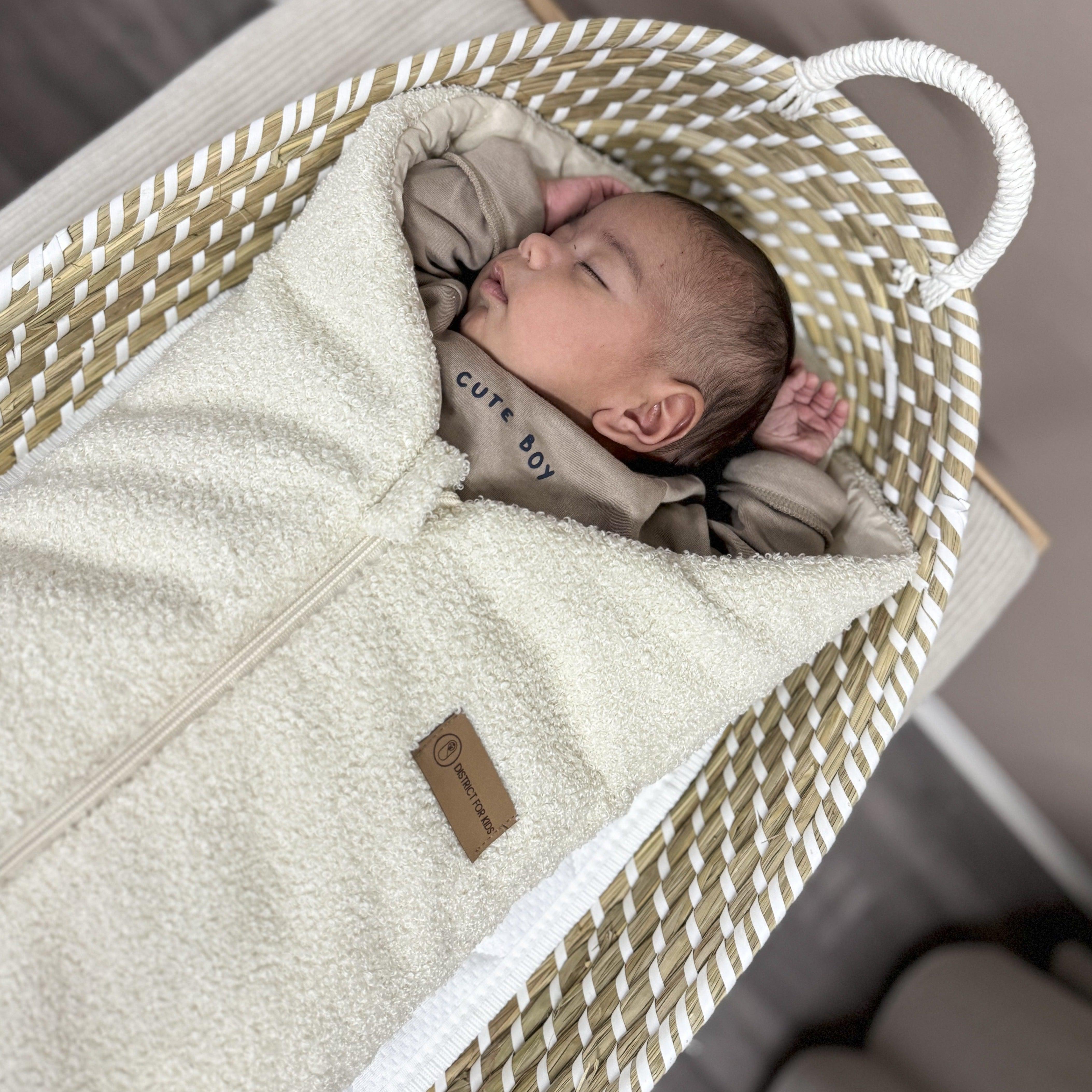 Pucksack Teddystoff Boucle TOG 2.5-Pucksack-District for Kids-Creme-80 cm-2.5 TOG-District for Kids