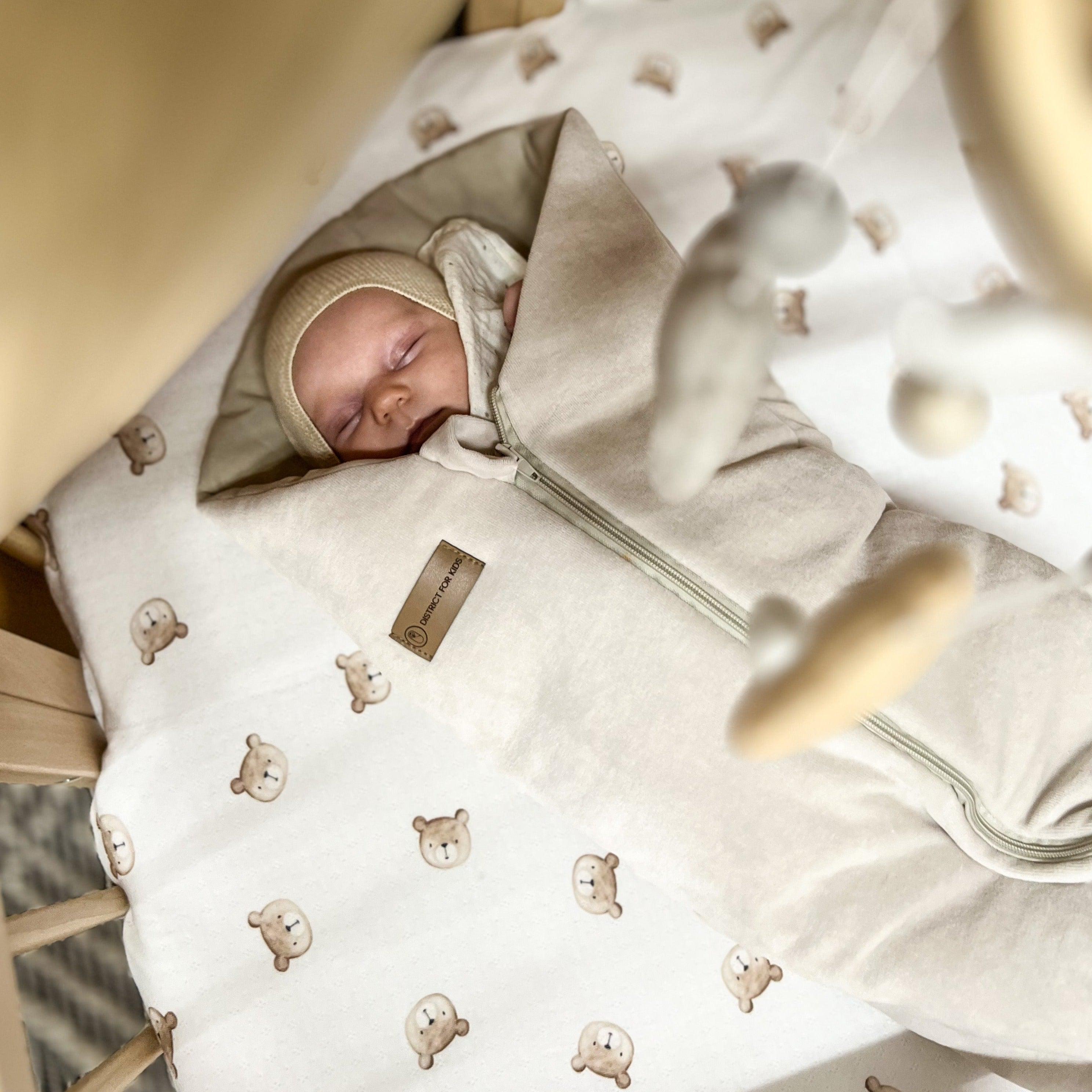 Pucksack Velours TOG 2.5-Babyschlafsack-District for Kids-Beige-80 cm-2.5 TOG-District for Kids