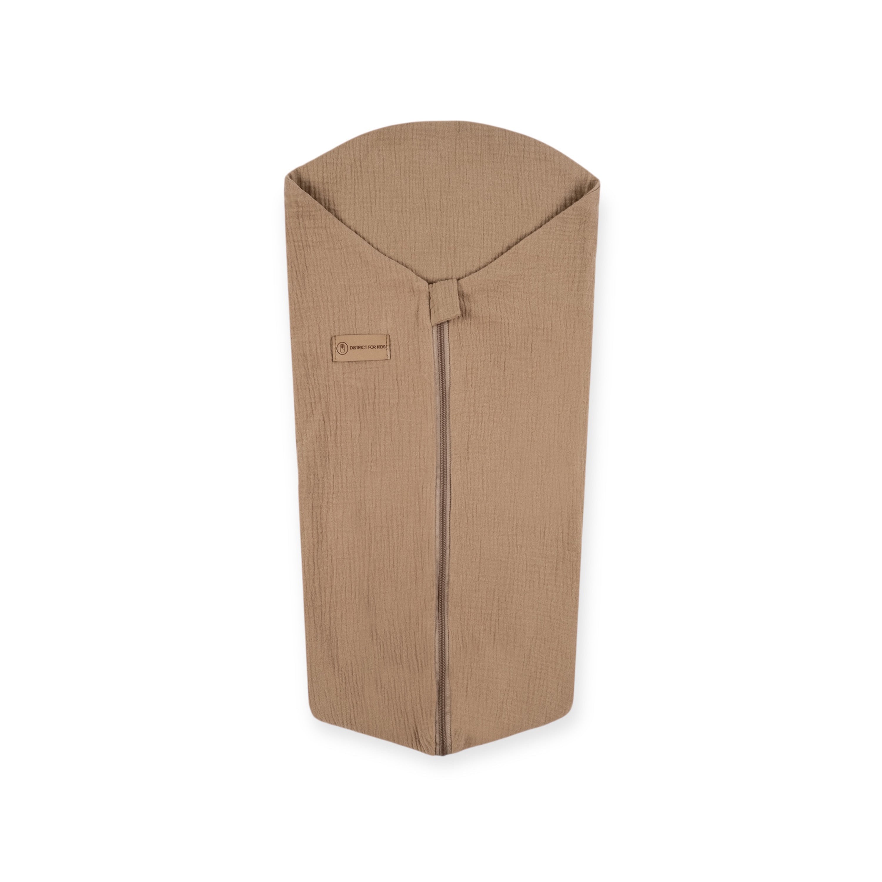 Pucksack Musselin mitwachsend - Ganzjahresschlafsack wärmend & atmungsaktiv - Braun / 80 cm / 0.5 TOG - Pucksack