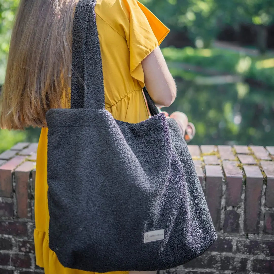 Shopper Mom Bag Bouclé Teddystoff- Ideal für den Alltag, Kinderwagen, Cross Shoulder District for Kids