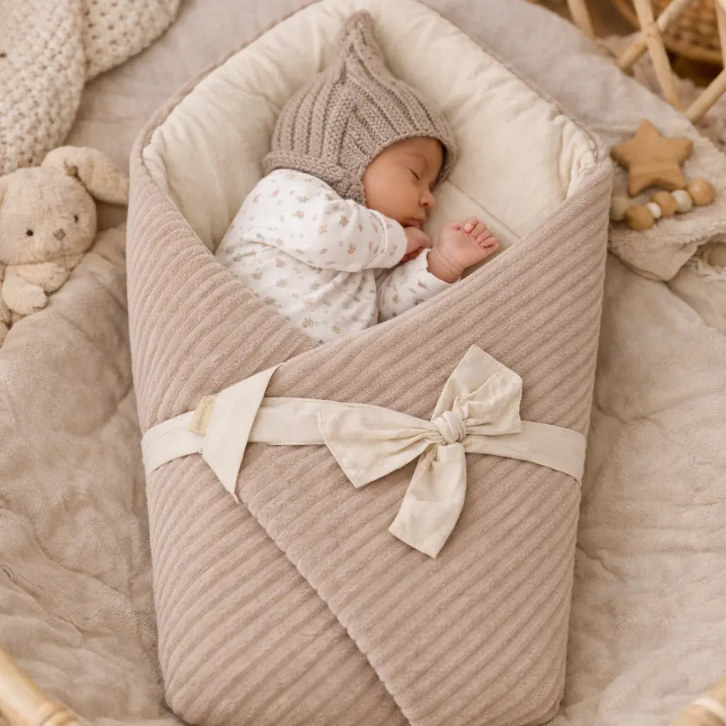 Babyhörnchen Cord – Nachhaltige & kuschelige Einschlagdecke District for Kids