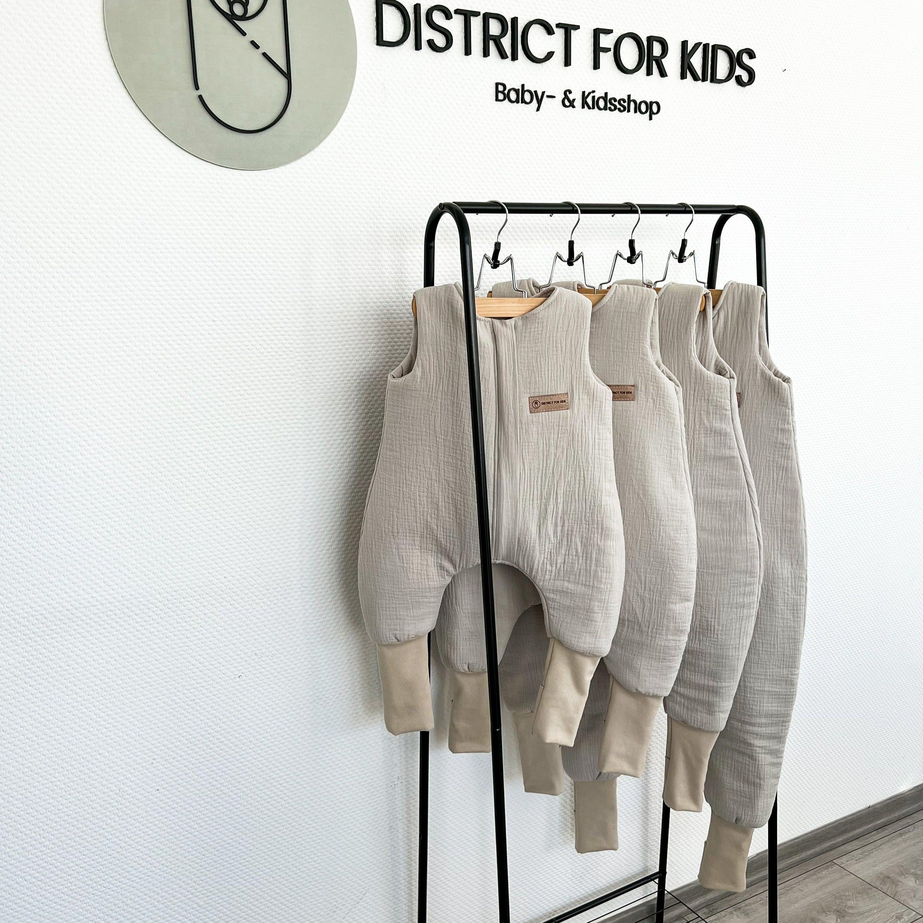 Schlafsack mit Füßen Musselin | 1.0 TOG-Babyschlafsack-District for Kids-Beige-70 cm-1.0 TOG-District for Kids
