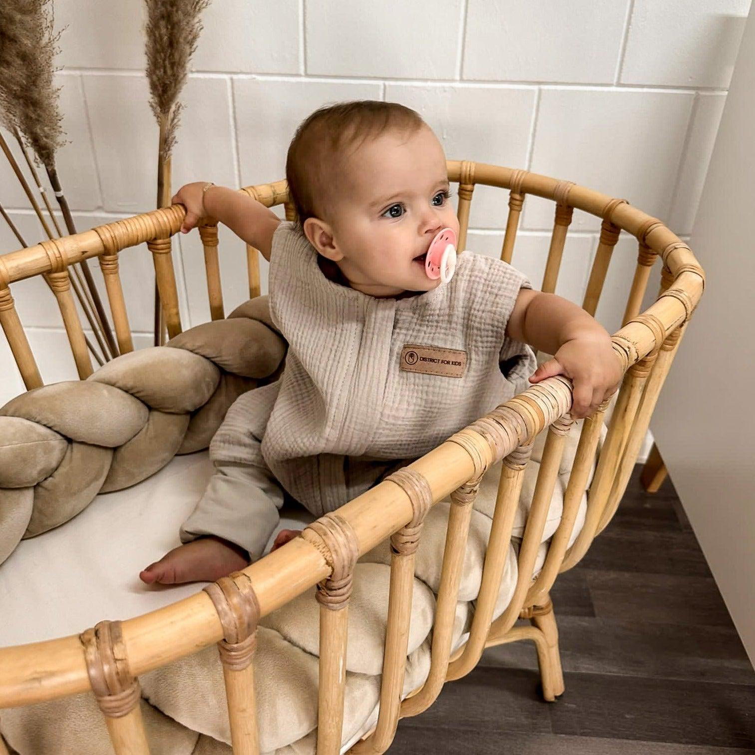 Schlafsack mit Füßen Musselin | 1.0 TOG-Babyschlafsack-District for Kids-Beige-70 cm-1.0 TOG-District for Kids