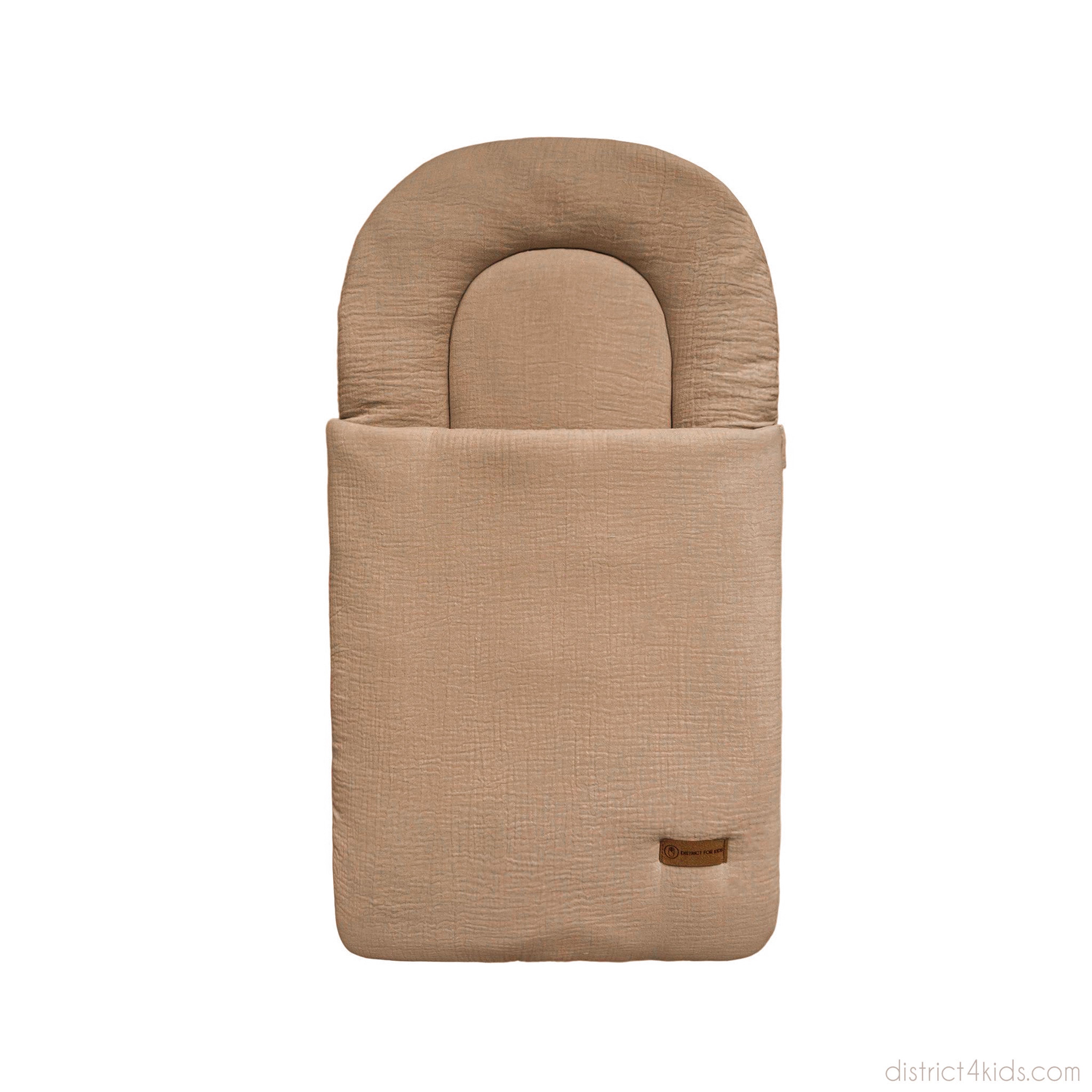 Babyschlafsack Sleepy Musselin – Atmungsaktiver Ganzjahresschlafsack - Braun / 75 cm / 2.5 Wert - Babyschlafsack