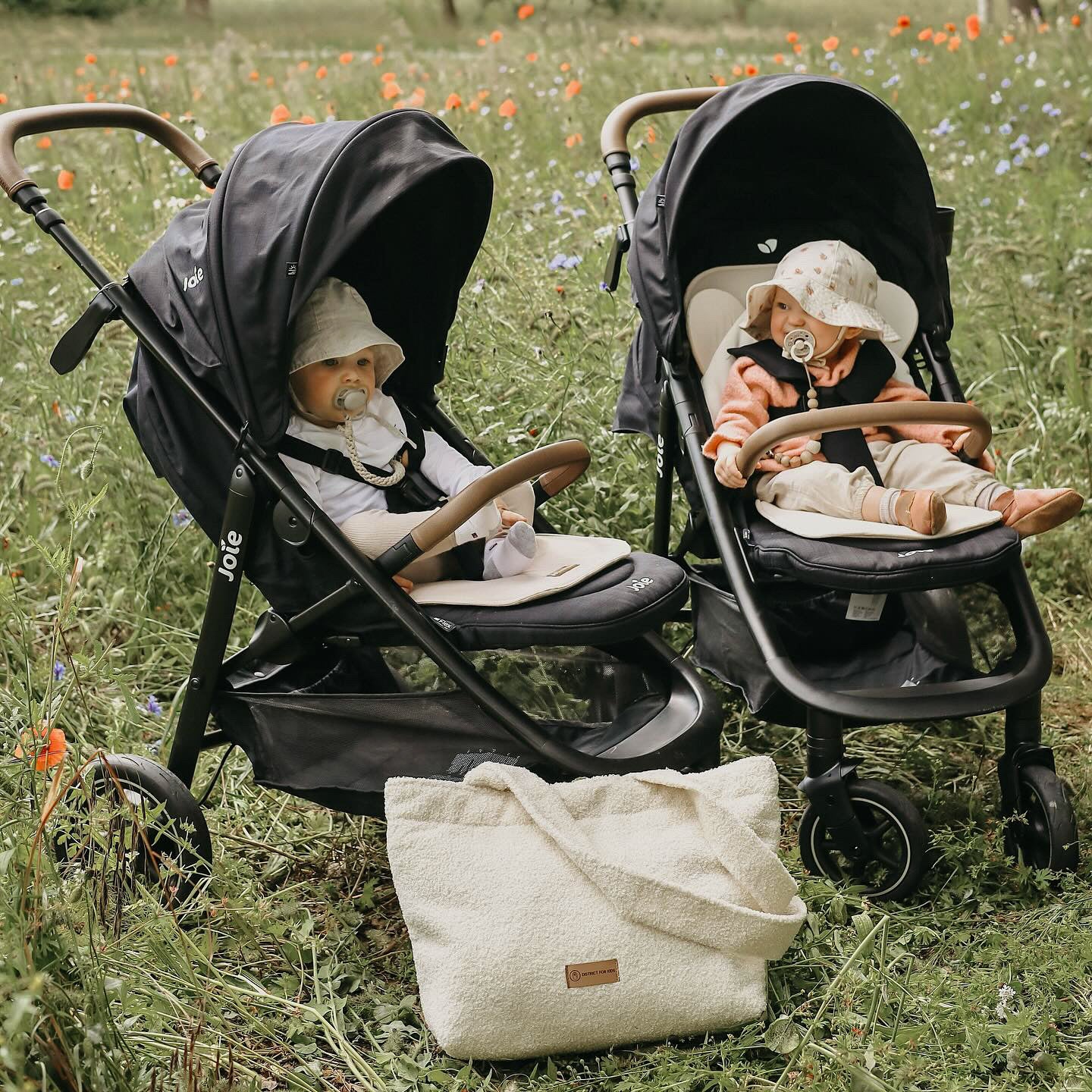 Sitzauflage Leinen Universal für den Kinderwagen-Einschlagdecke Autoschale-District for Kids-Beige-District for Kids