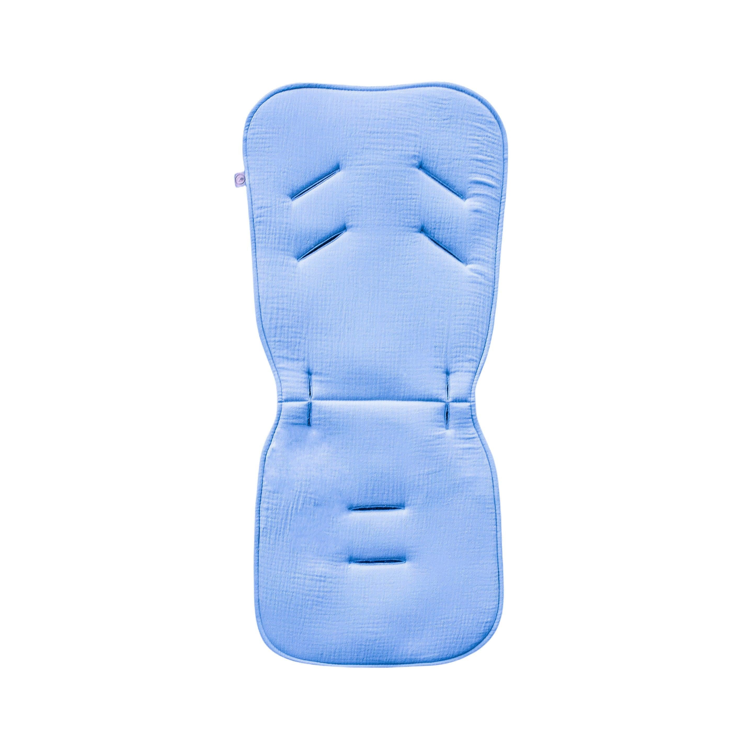 Sitzauflage Universal für den Kinderwagen Musselin - Baumwolle-Einschlagdecke Autoschale-District for Kids-Blau-District for Kids