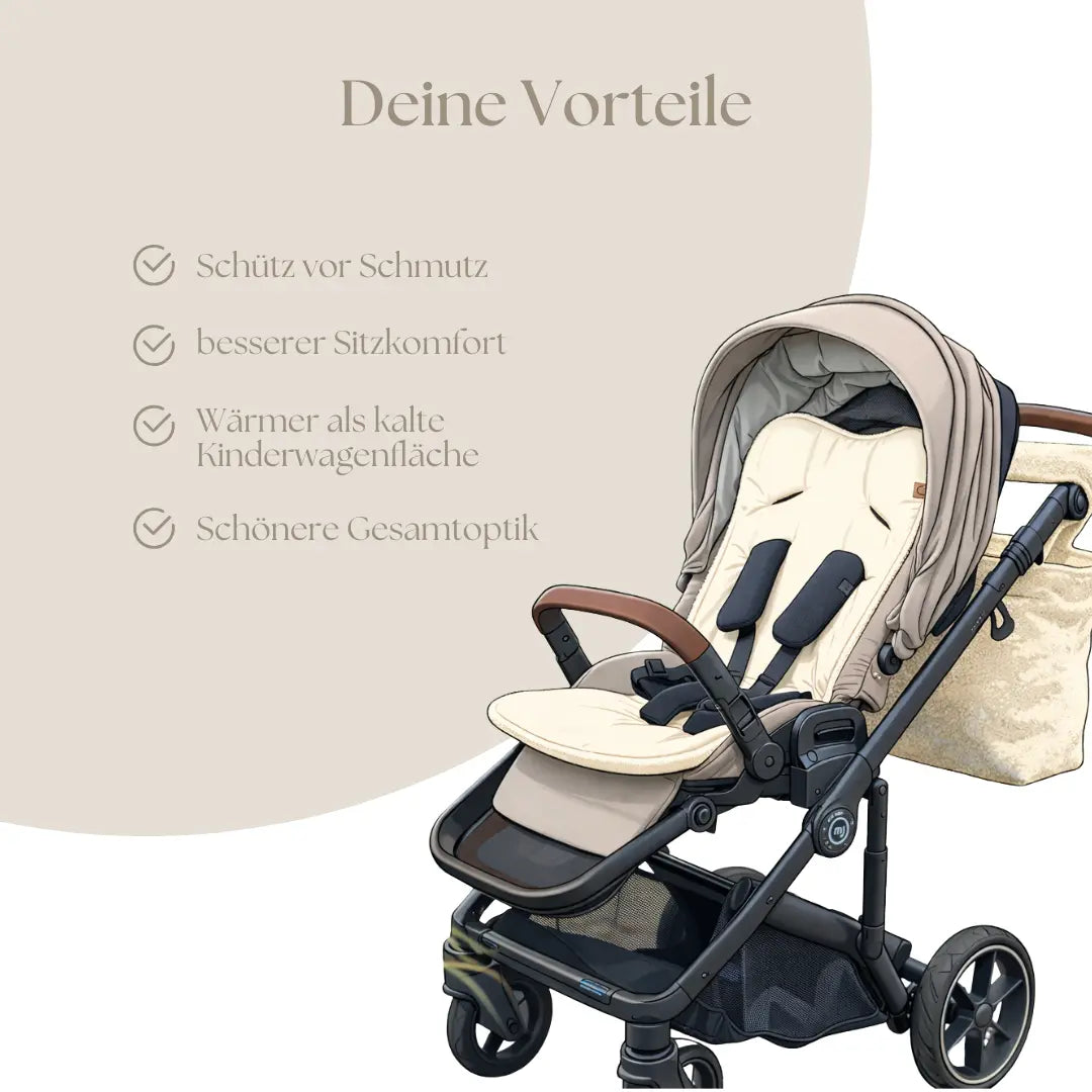 Sitzauflage Bio Baumwolle für den Kinderwagen - universell passend District for Kids