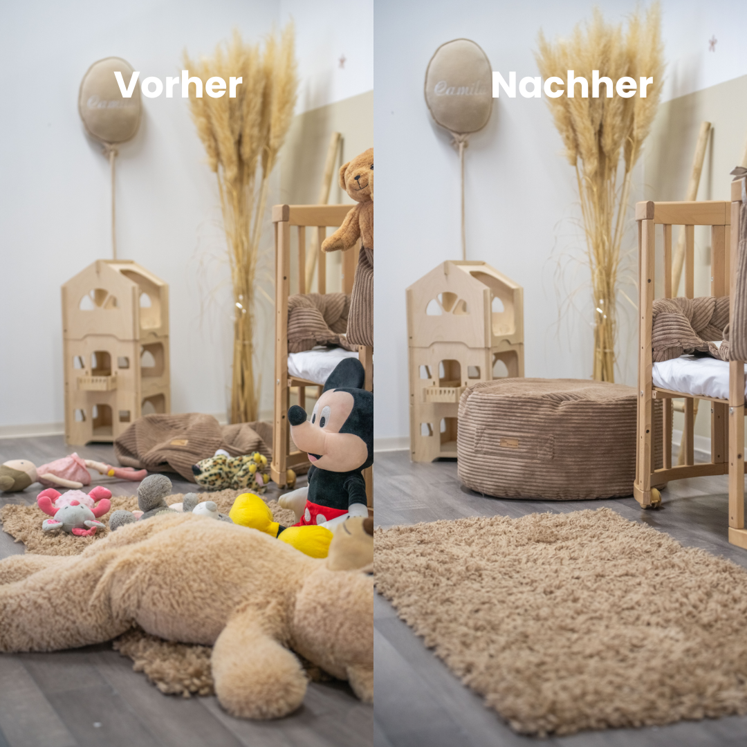 Sitzsack Cord zur Aufbewahrung von Stofftieren | Hide and Seat by Kisu-Sitzsack-District for Kids-Creme-District for Kids