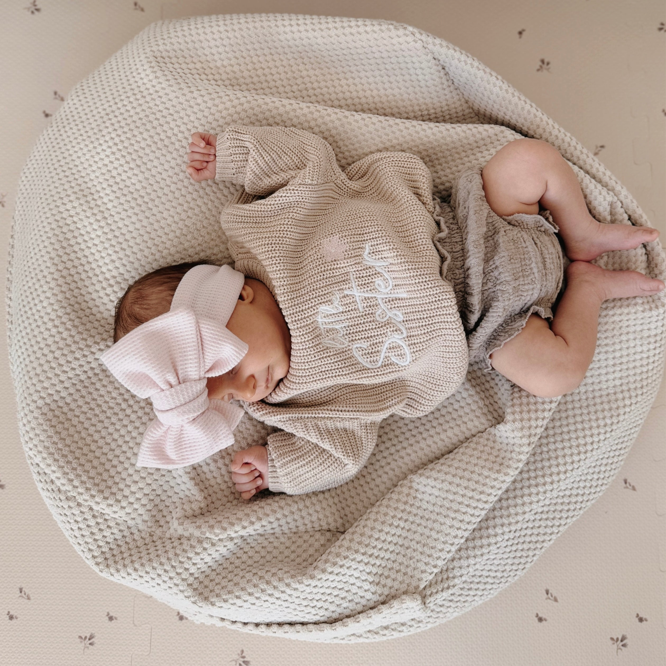 Sitzsack Waffelpique Premium zur Aufbewahrung von Stofftieren | Hide and Seat by Kisu-Sitzsack-District for Kids-Beige-District for Kids