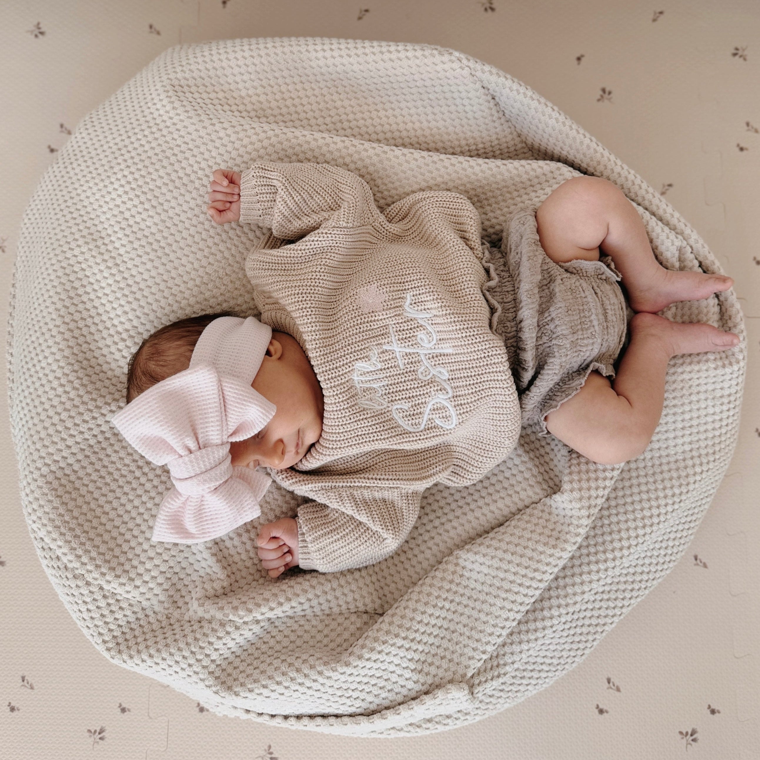 Sitzsack Waffelpique Premium zur Aufbewahrung von Stofftieren | Hide and Seat by Kisu-Sitzsack-District for Kids-Beige-District for Kids