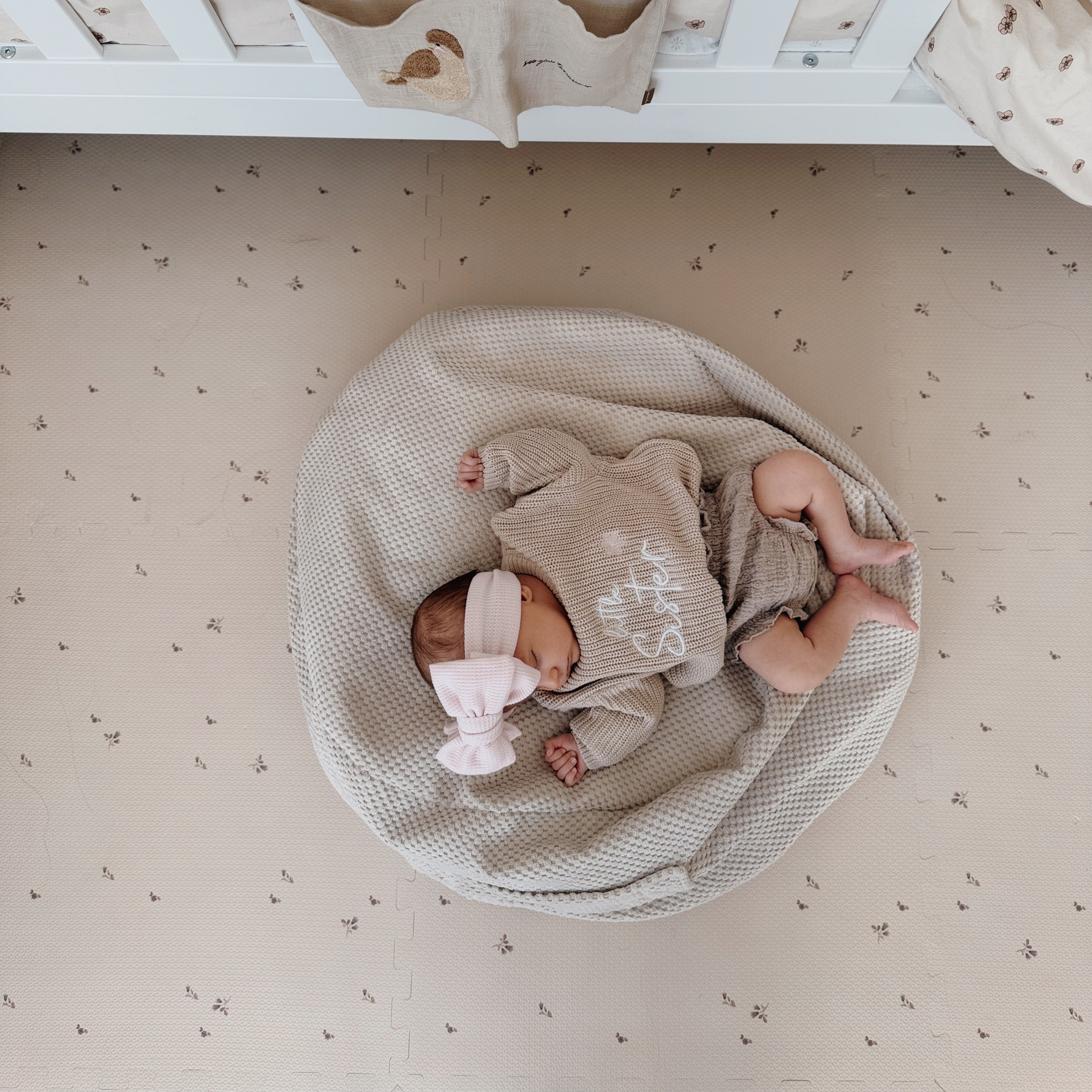 Sitzsack Waffelpique Premium zur Aufbewahrung von Stofftieren | Hide and Seat by Kisu-Sitzsack-District for Kids-Beige-District for Kids