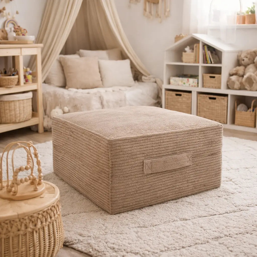 Sitzsack Cube Cord mit Stauraum | Hide and Seat District for Kids