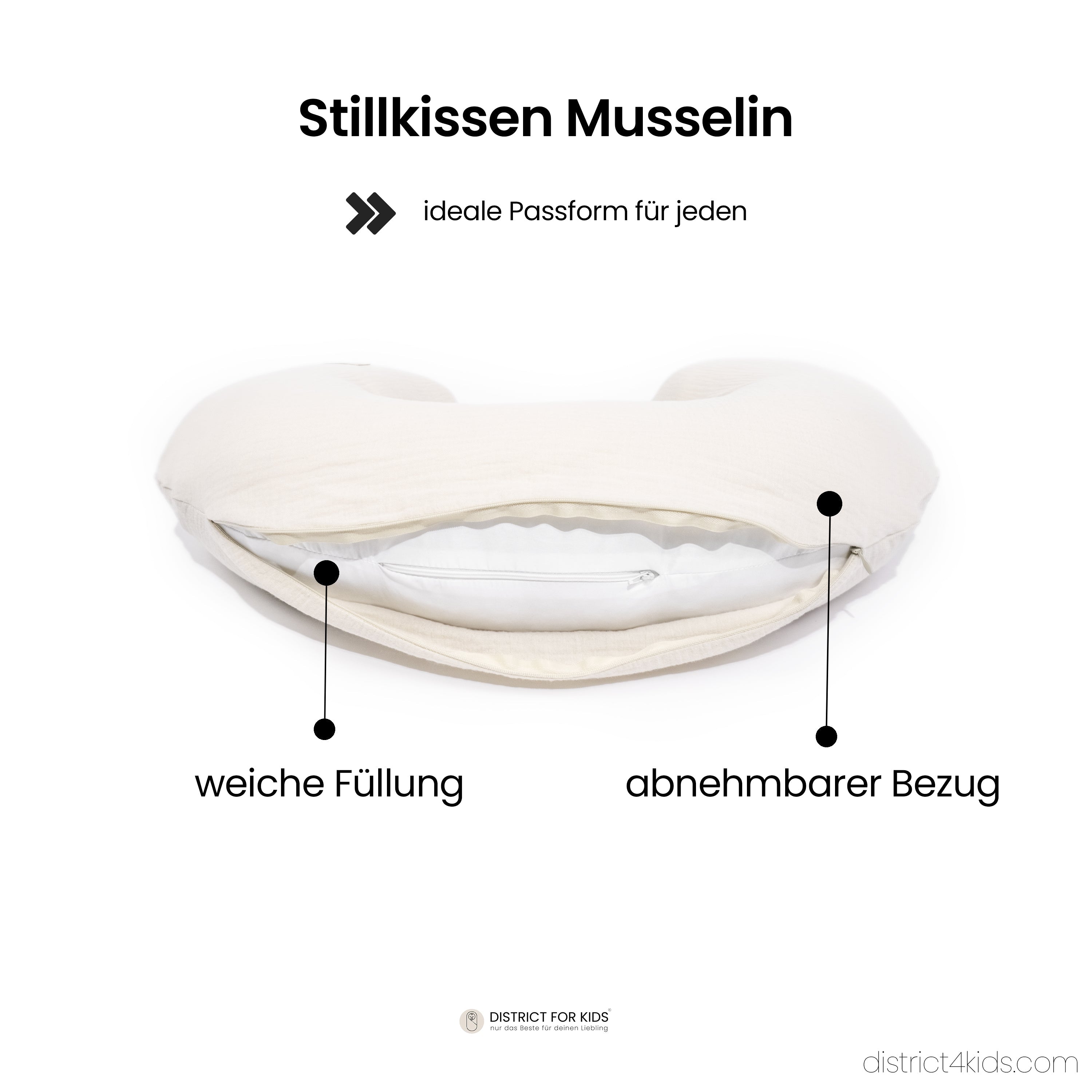 Stillkissen-Ersatzbezug aus Musselin - Stillkissen