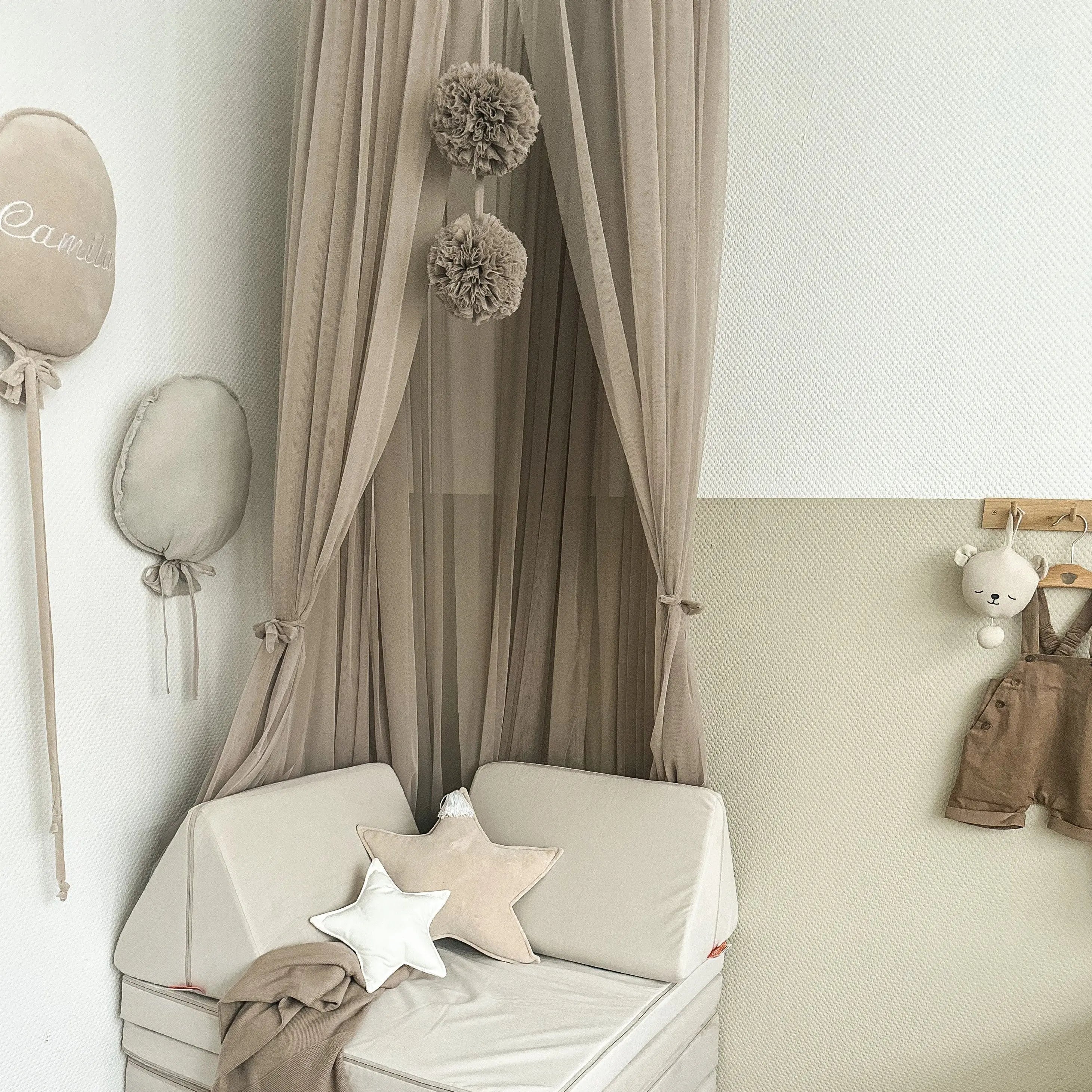 Tüll Baldachin – Traumhafte Deko für Baby- & Kinderzimmer-Baldachine & Betthimmel-District for Kids-Beige-District for Kids