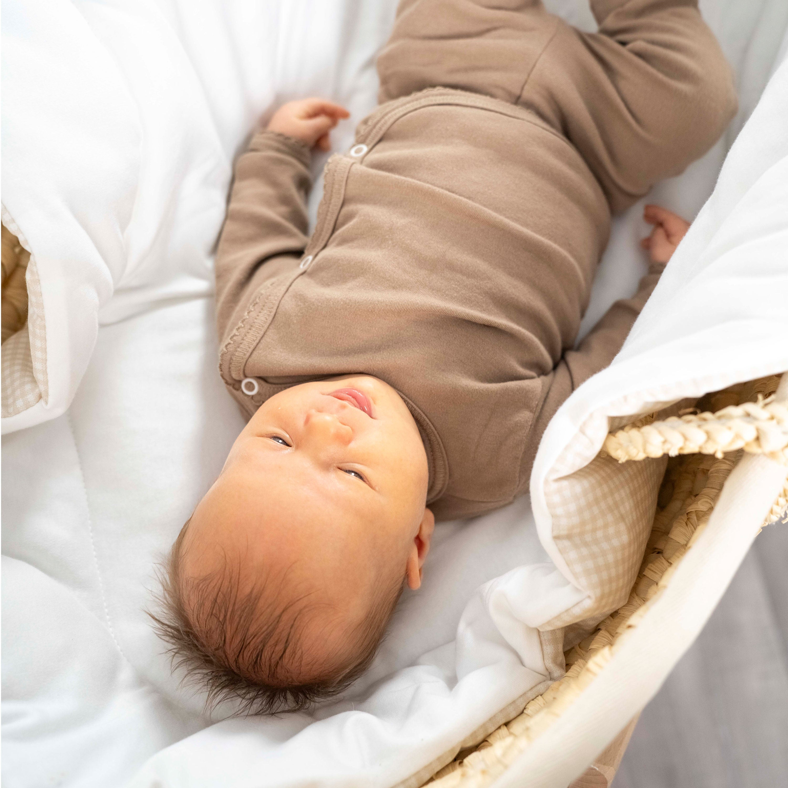 Babyhörnchen Baumwolle kariert – Puckdecke & Einschlagdecke - Kariert beige / 2.5 TOG - Babyhörnchen
