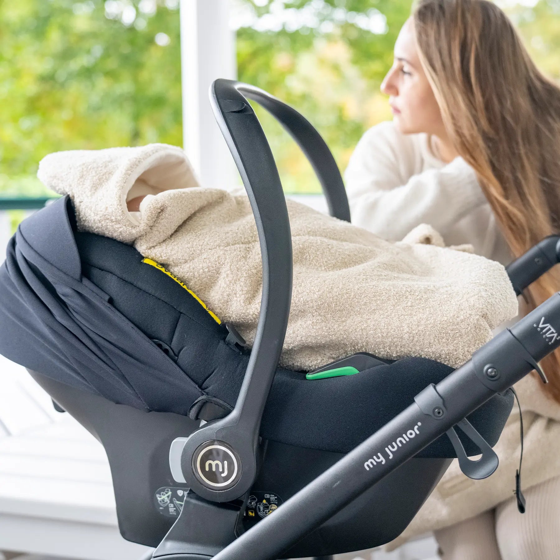 Einschlagdecke Teddystoff Boucle – ideal für jede Autoschale - Fußsäcke