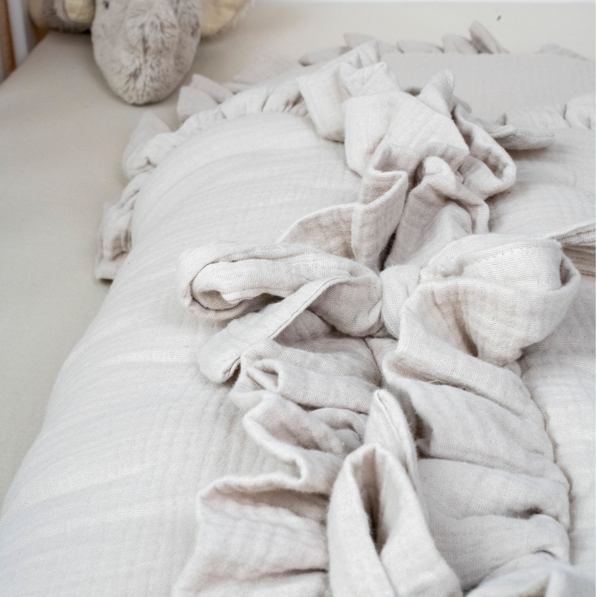 Babyschlafsack Cuddly Musselin mit Schleifen - ganzjähriger Puckschlafsack Babyschlafsack