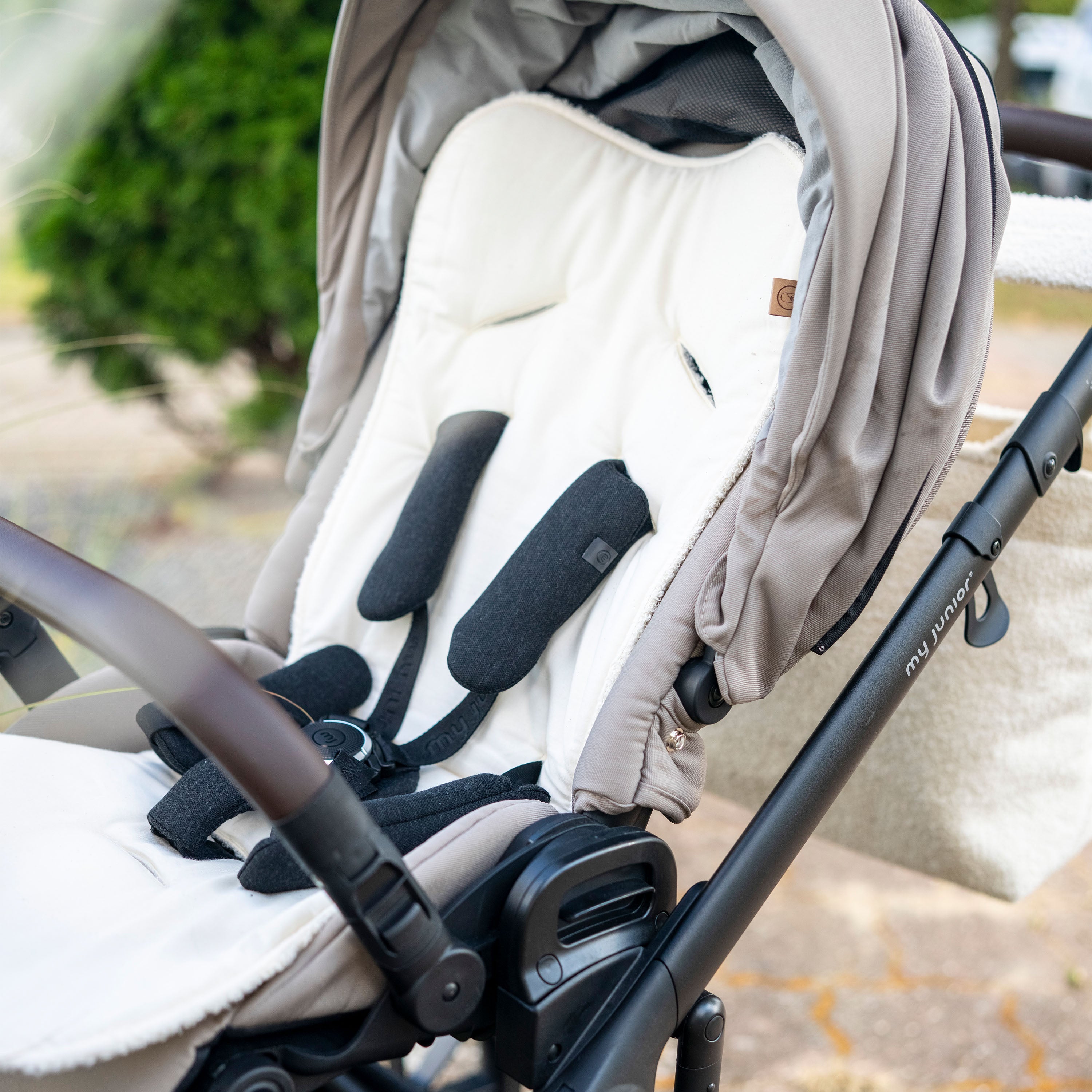 Sitzauflage Bio Baumwolle für den Kinderwagen - universell passend Natur Zubehör für Kinderwagen