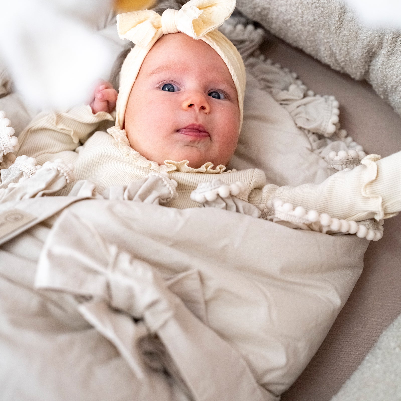 Babyhörnchen Boho für Babys – Puckdecke & Einschlagsdecke - Beige / 2.5 TOG - Einschlagdecke