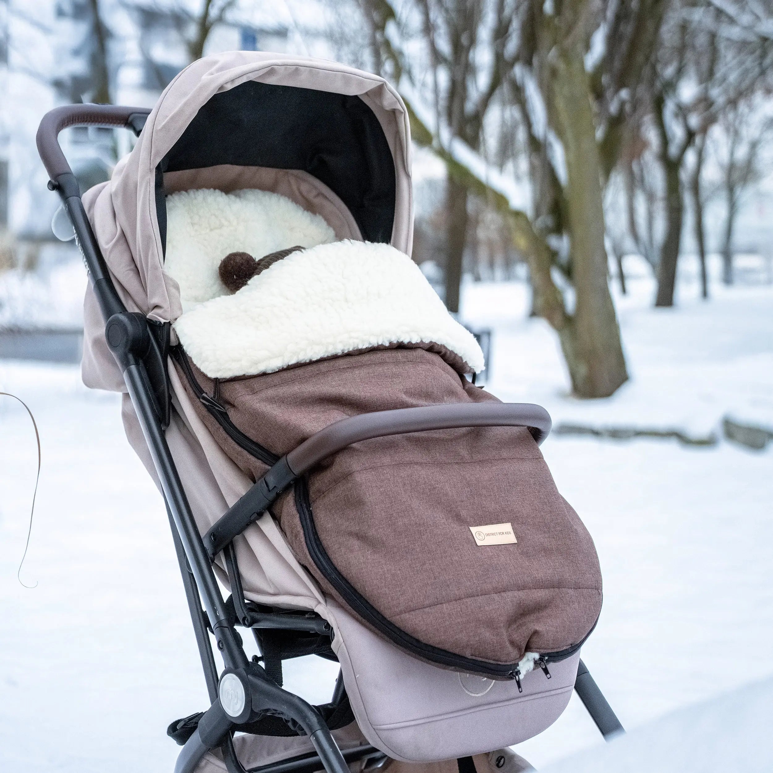 Winterfußsack wasserabweisend Innenfutter aus Merinowolle - Kinderwagen District for Kids