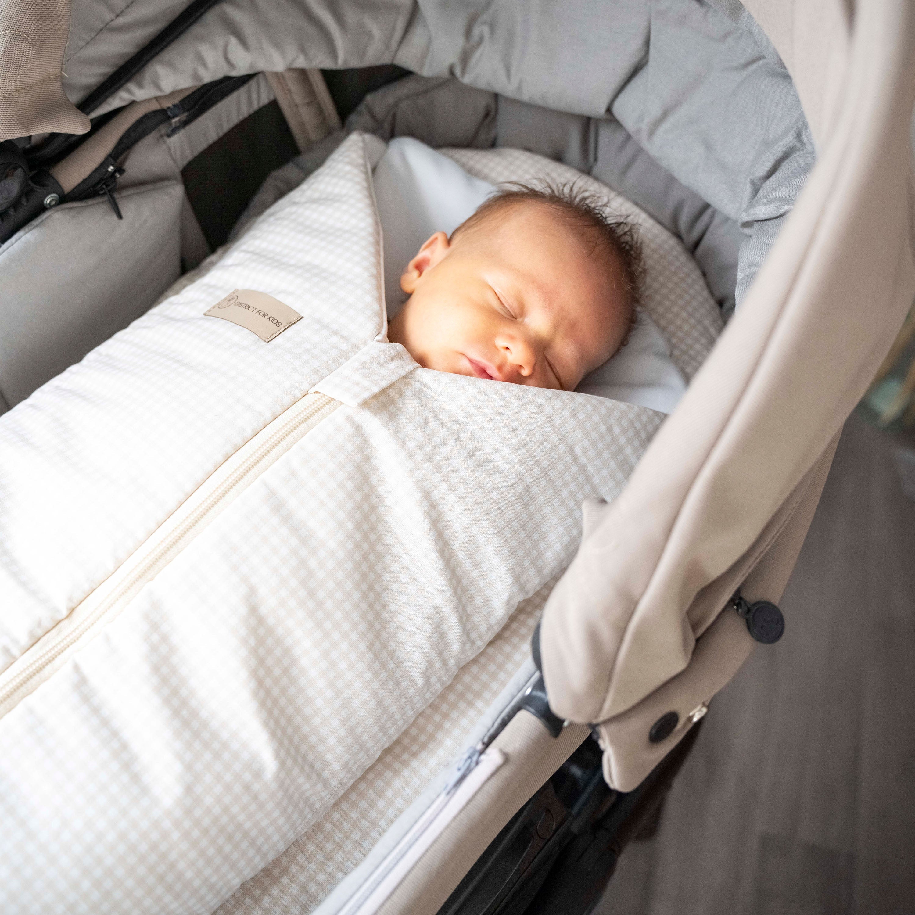 Pucksack Baumwolle kariert mitwachsend - Ganzjahresschlafsack & Einschlafhilfe - Pucksack