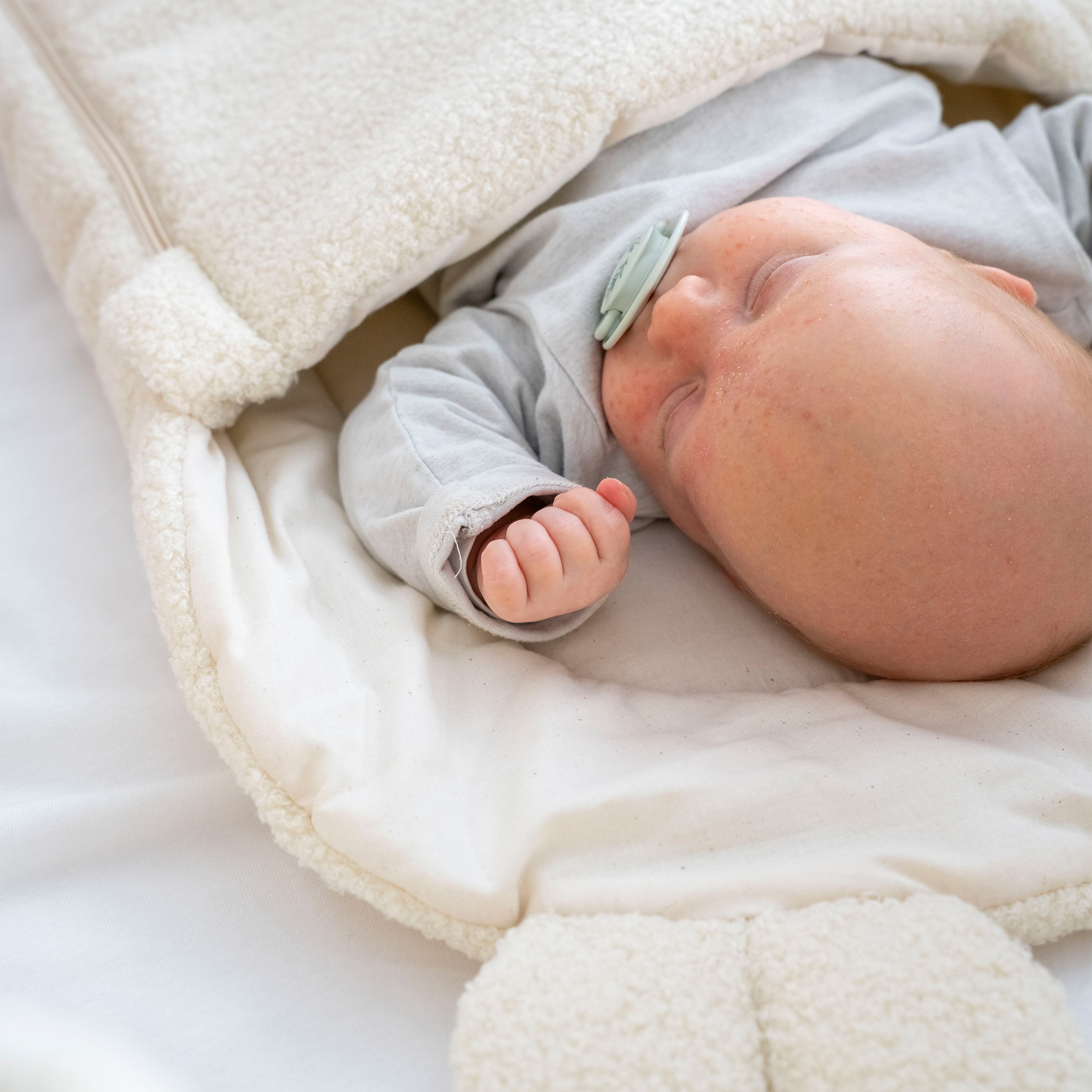 Babyschlafsack Teddyohren Teddy Boucle - kuscheliger Ganzjahresschlafsack - Babyschlafsack